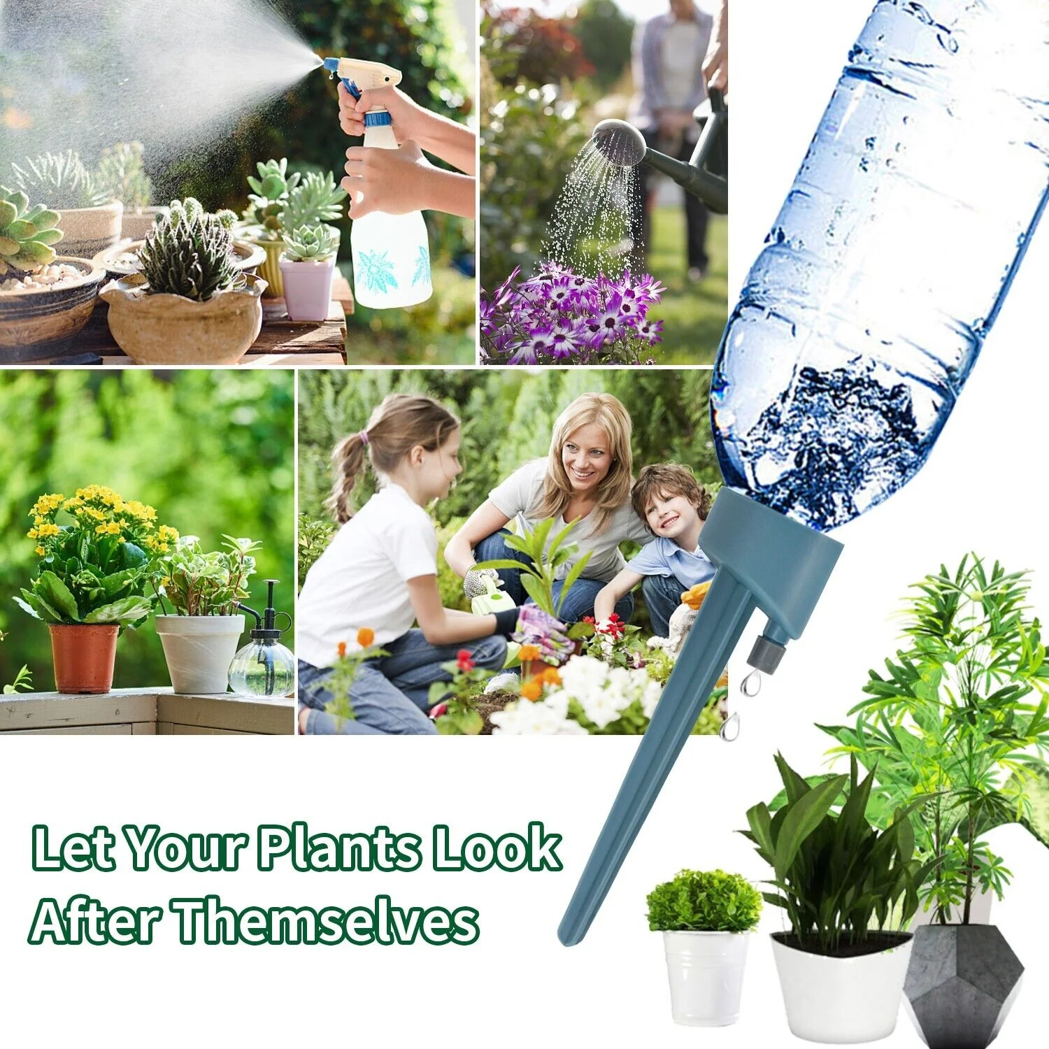 3 PCS Automatic Self Watering Spikes Garden Plants Water Drip Irrigation System