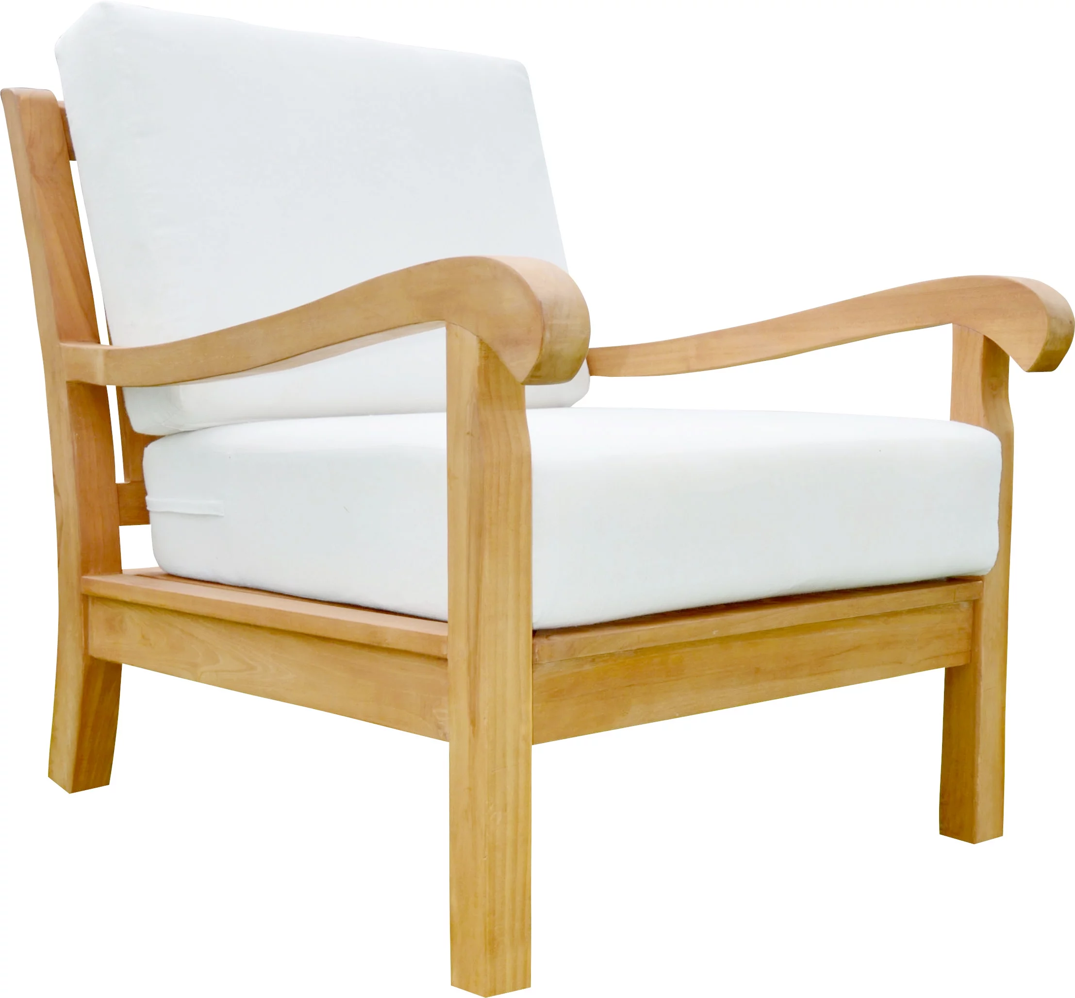 3 PC A Grade Outdoor Patio Teak Sofa Set - 2 Lounge Chairs & 1 Side Table with Sunbrella Fabric Cushions - Naples Collection