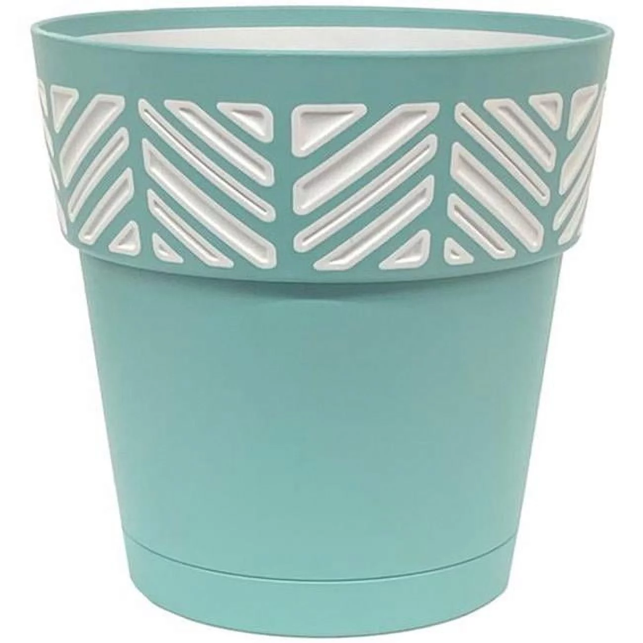 Deroma Mosaic 5.91 in.   H X 6 in.   D Resin Mosaic Planter Teal
