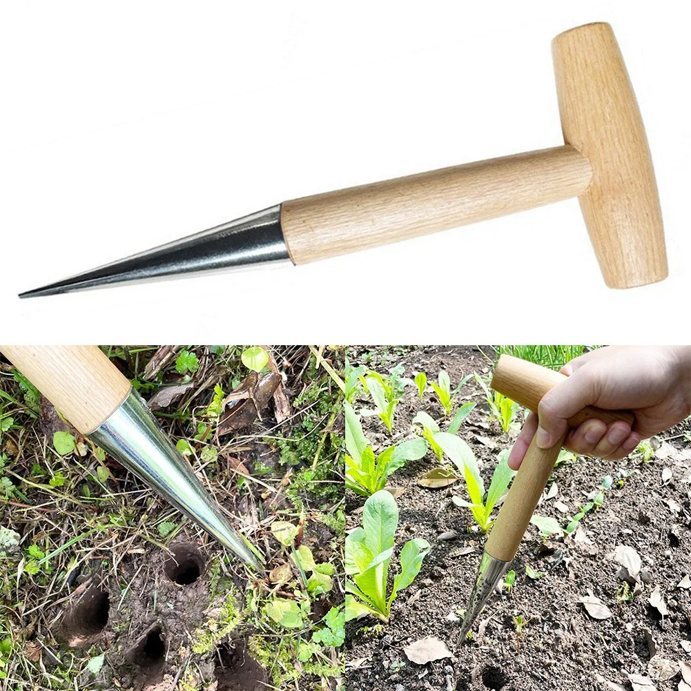 Home Gardening Wooden Handle Planting Tool Hand Digger Remover Lifter Tool
