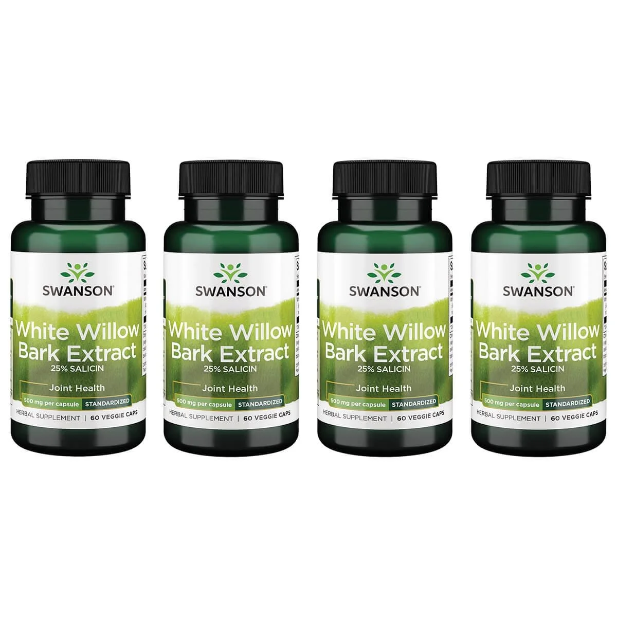 Swanson White Willow Bark Extract 25% Salicin - Standardized  4 Pack