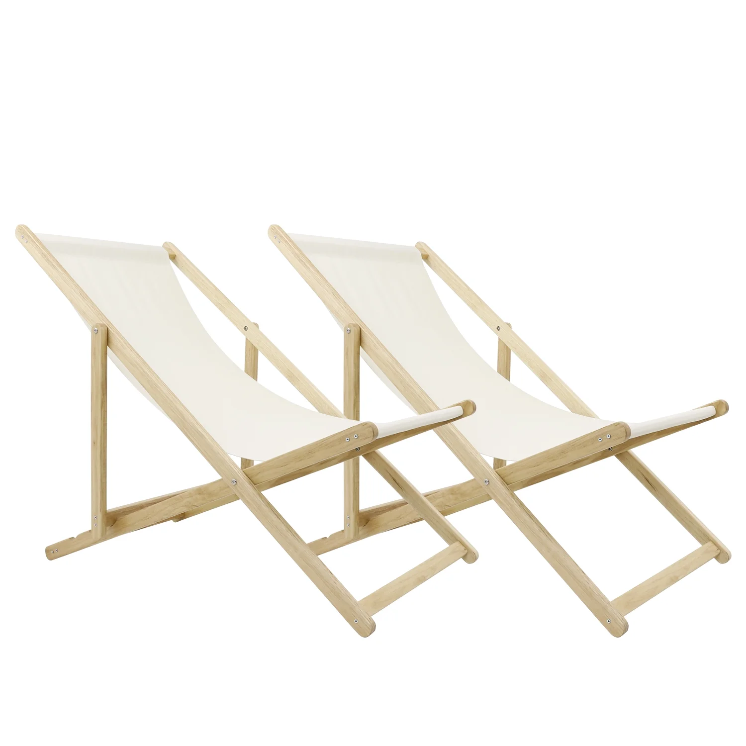 PETSCOSSET Folding Beach Chairs 2 Set Outdoor Camping Sling Chairs Adjustable and Portable