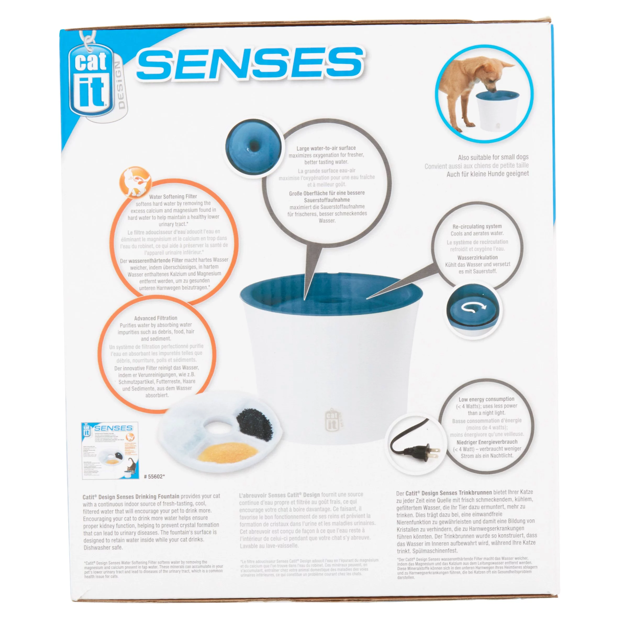 Catit Senses Fountain with Water Softening Cartridge, 3L
