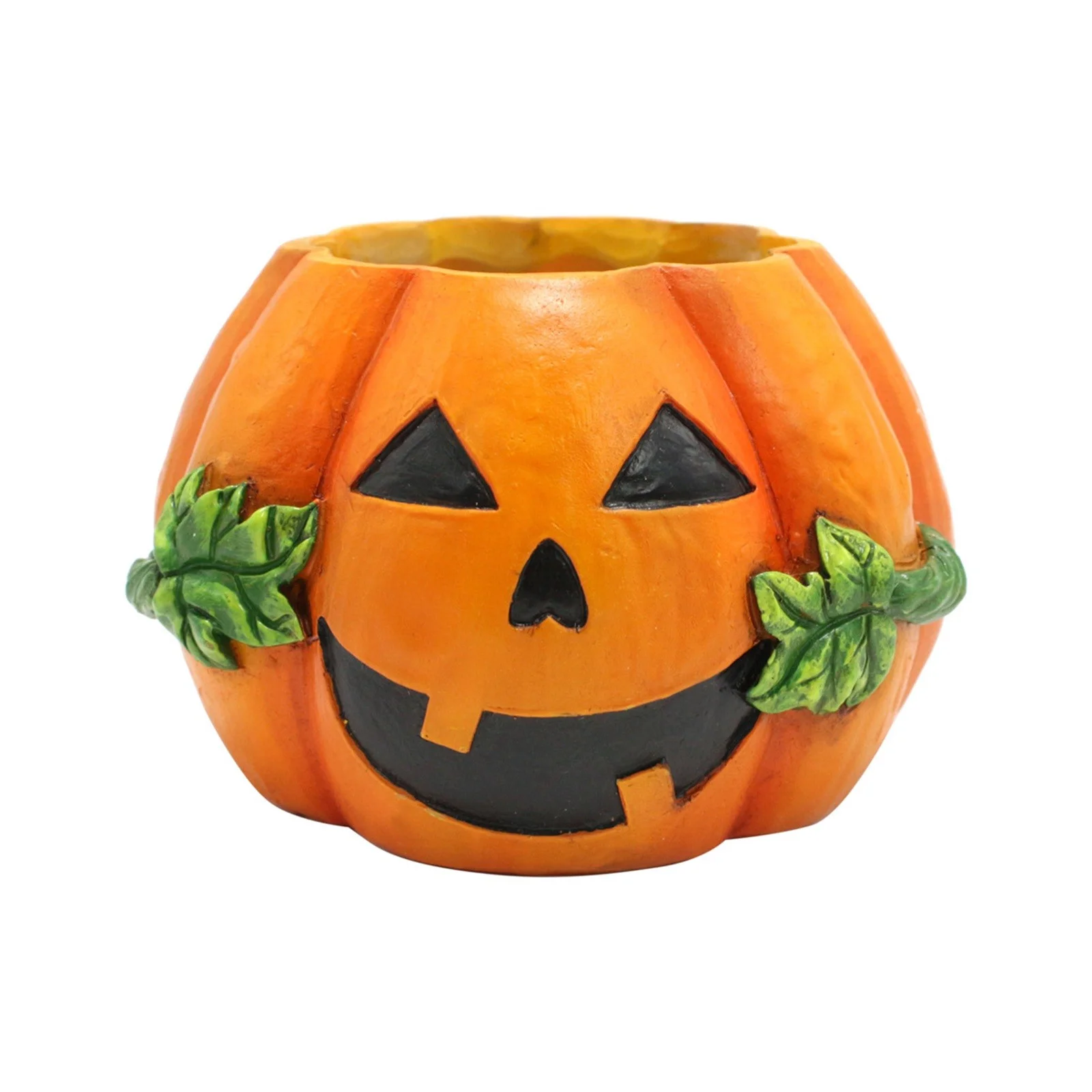 NLLSHGJ Terrifying Decorations Face Pumpkin Resin Planter for Home Desktop and Interior Design