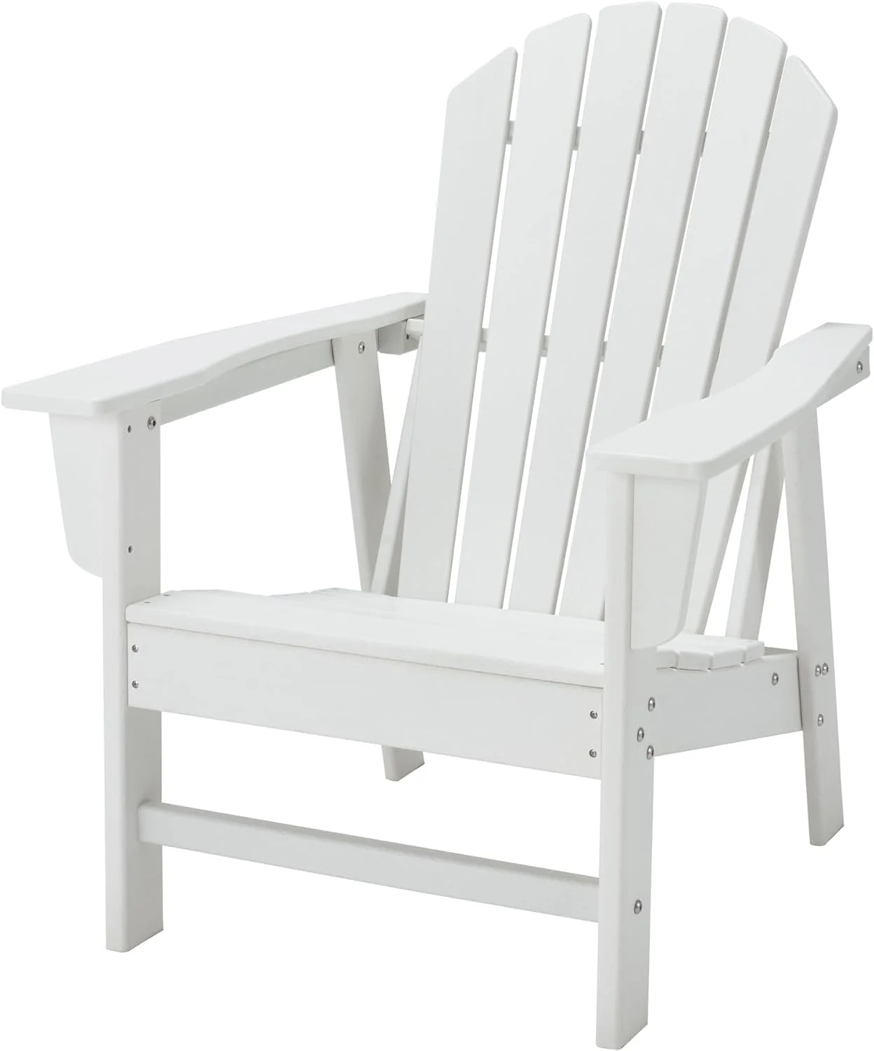 Plastic Adirondack Chairs, HDPE Porch Chairs for fire pits, Gardens, Decks, Seaside, Weather Resistant, Waterproof (White)