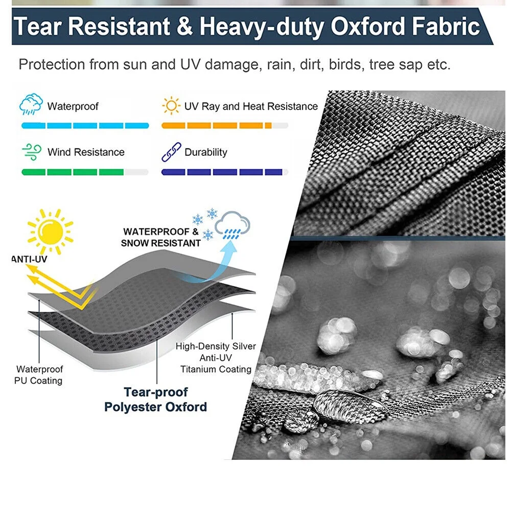 420D Lawn Riding Mower Cover, IC ICLOVER Waterproof Mower Cover Heavy Duty Mildew Resistant UV Protection Tractor Covers Drawstring Universal Fits Decks up to 54