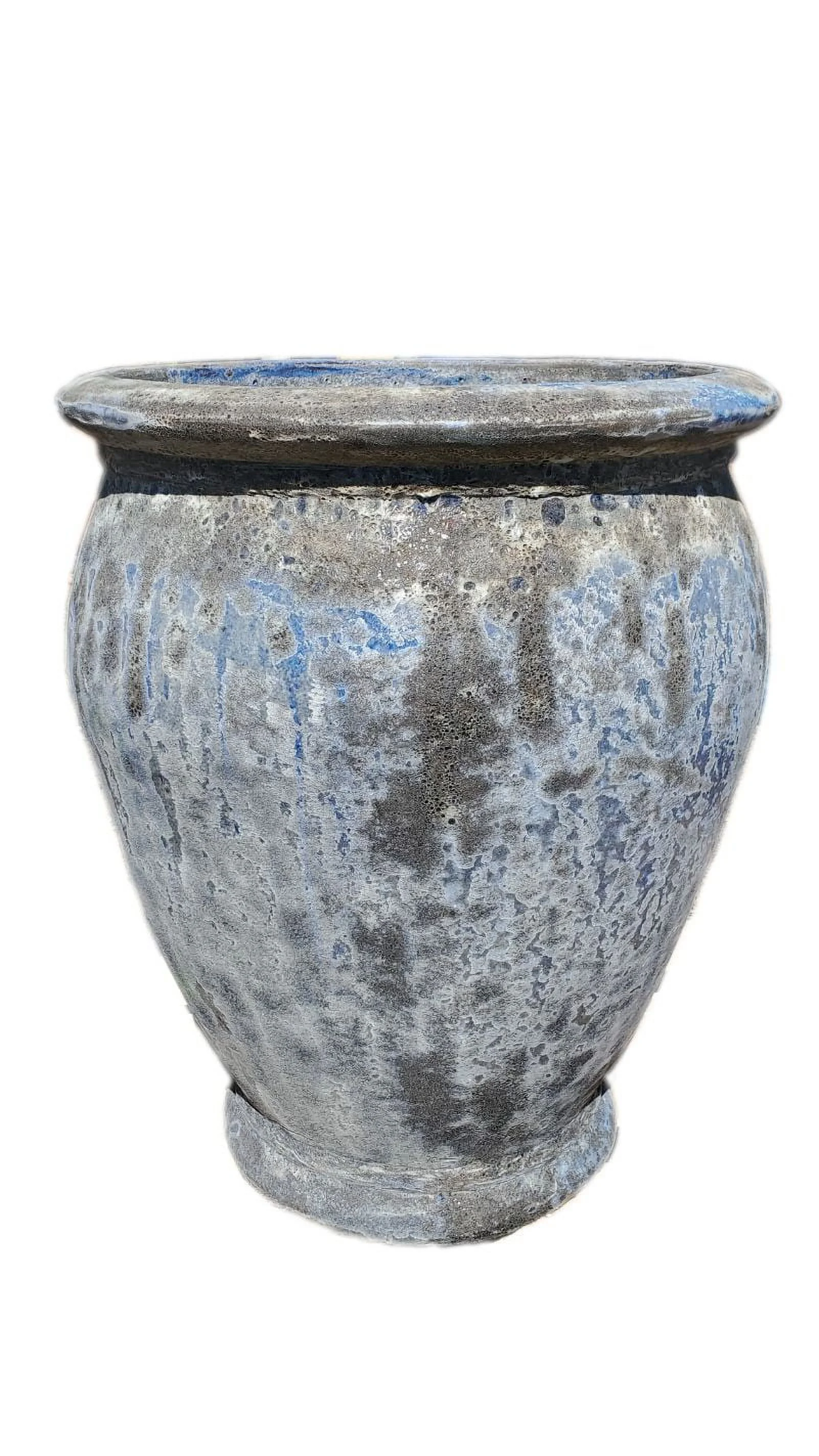 Seafoam Blue Ceramic Sanford Planter - Artisanal Elegance for Home and Garden Décor - Indoor/Outdoor Use