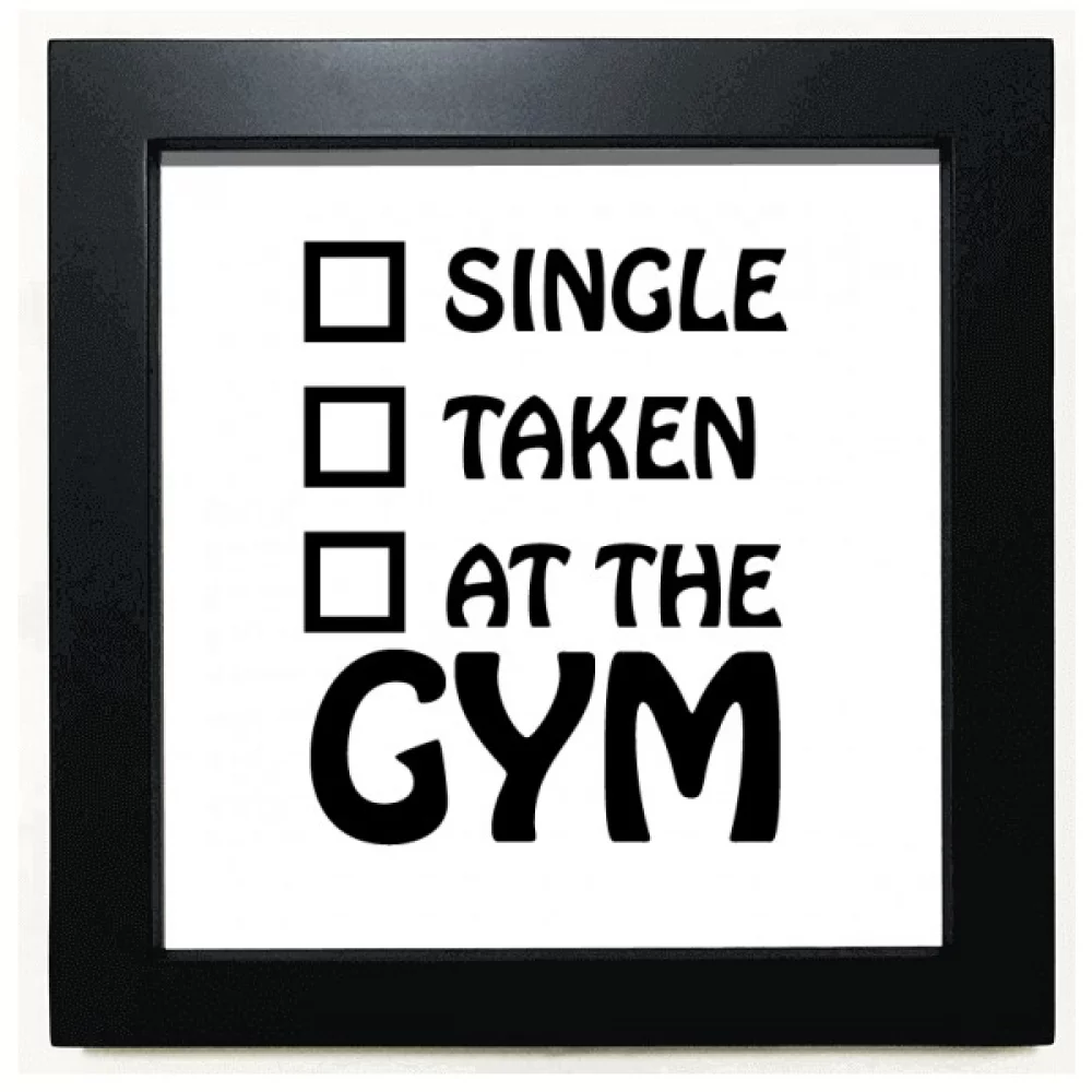 Single Married Gymnasium Choice Black Square Frame Picture Wall Tabletop