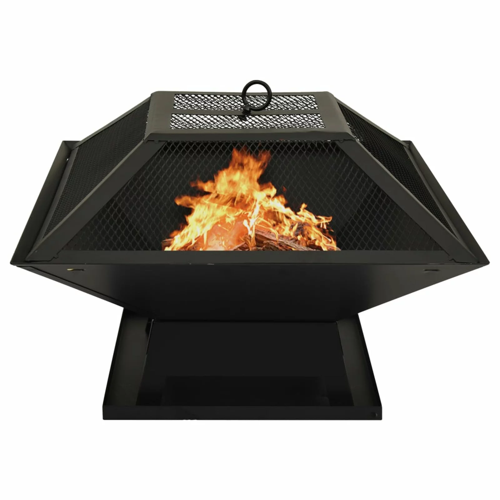 2-in-1 Fire Pit and BBQ with Poker 18.3