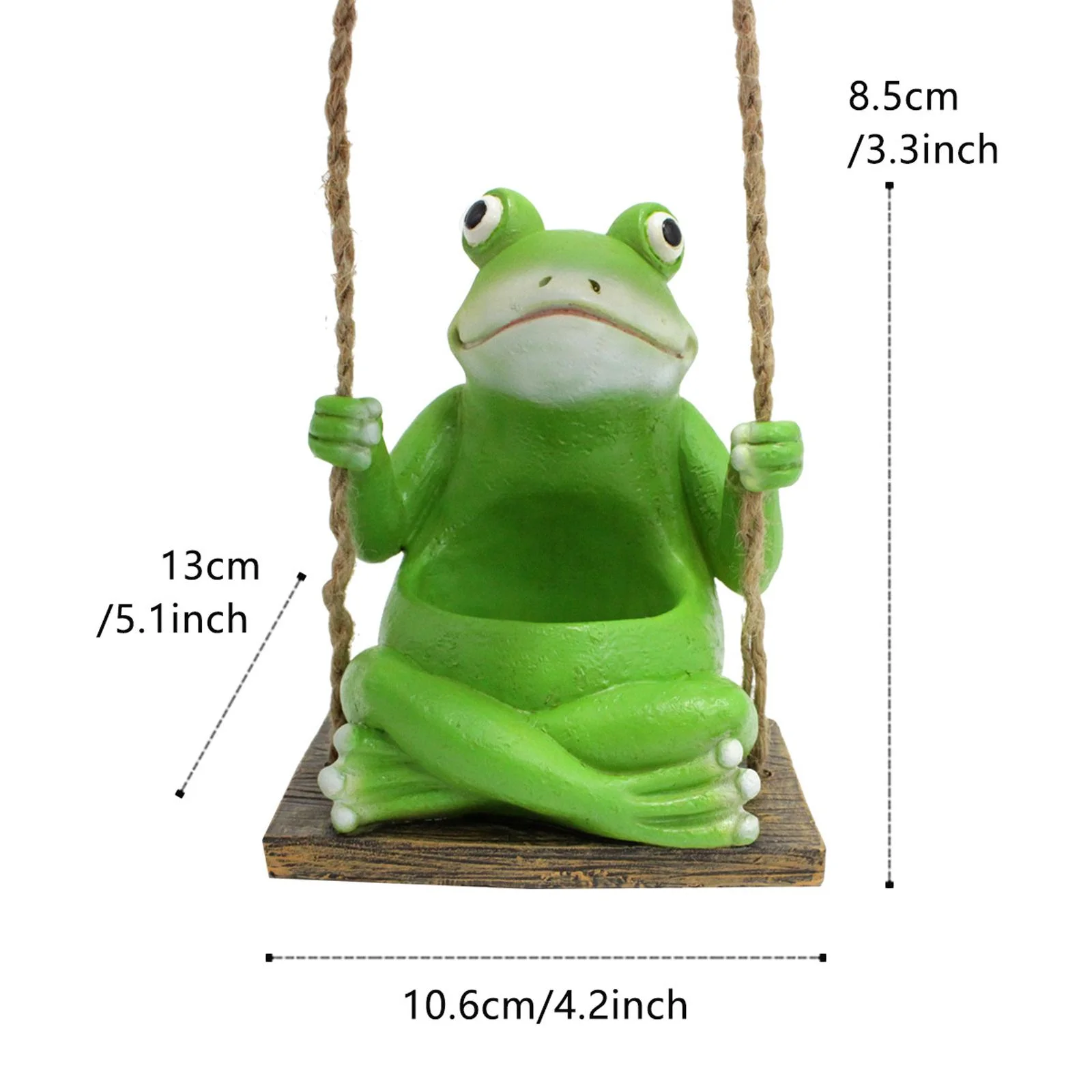 oshhnii Hanging Swing Frog Flower Pot Resin Swinging Frog Plant Pot for Yard Balcony