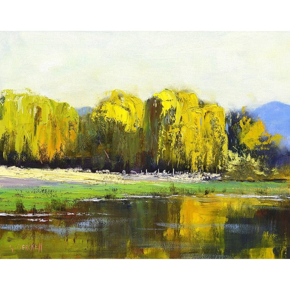 Gercken, Graham 14x12 Black Modern Framed Museum Art Print Titled - Willows