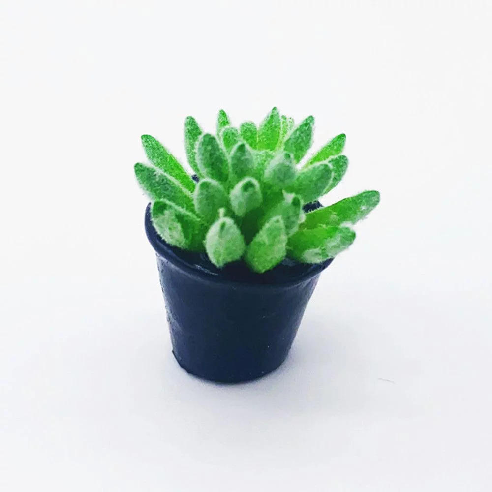 Resin Micro Ornament 1:12 Dollhouse Succulents Miniature Flower Vase Simulation Potted Plants Doll House Furniture Mini Plant Pot 8