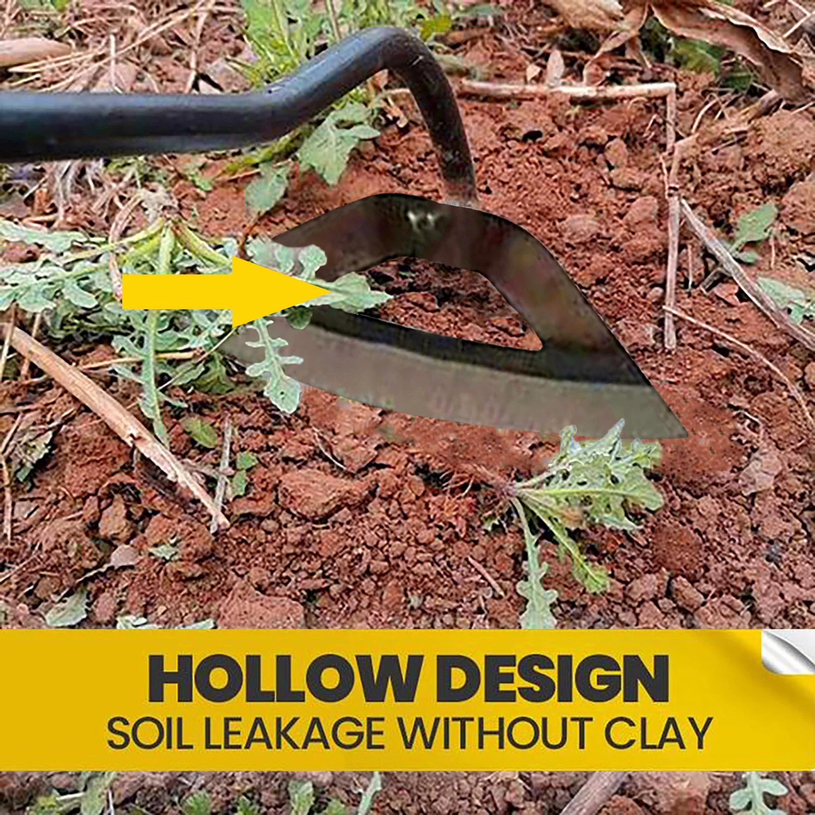 All-Steel Hardened Hollow Hoe - Durable Edge Tool, Garden Edger Weeder, Hand Sheets Garden Kits