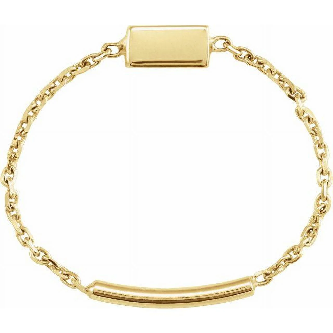 14K Yellow Bar Chain Ring Size 7 52374:101:P