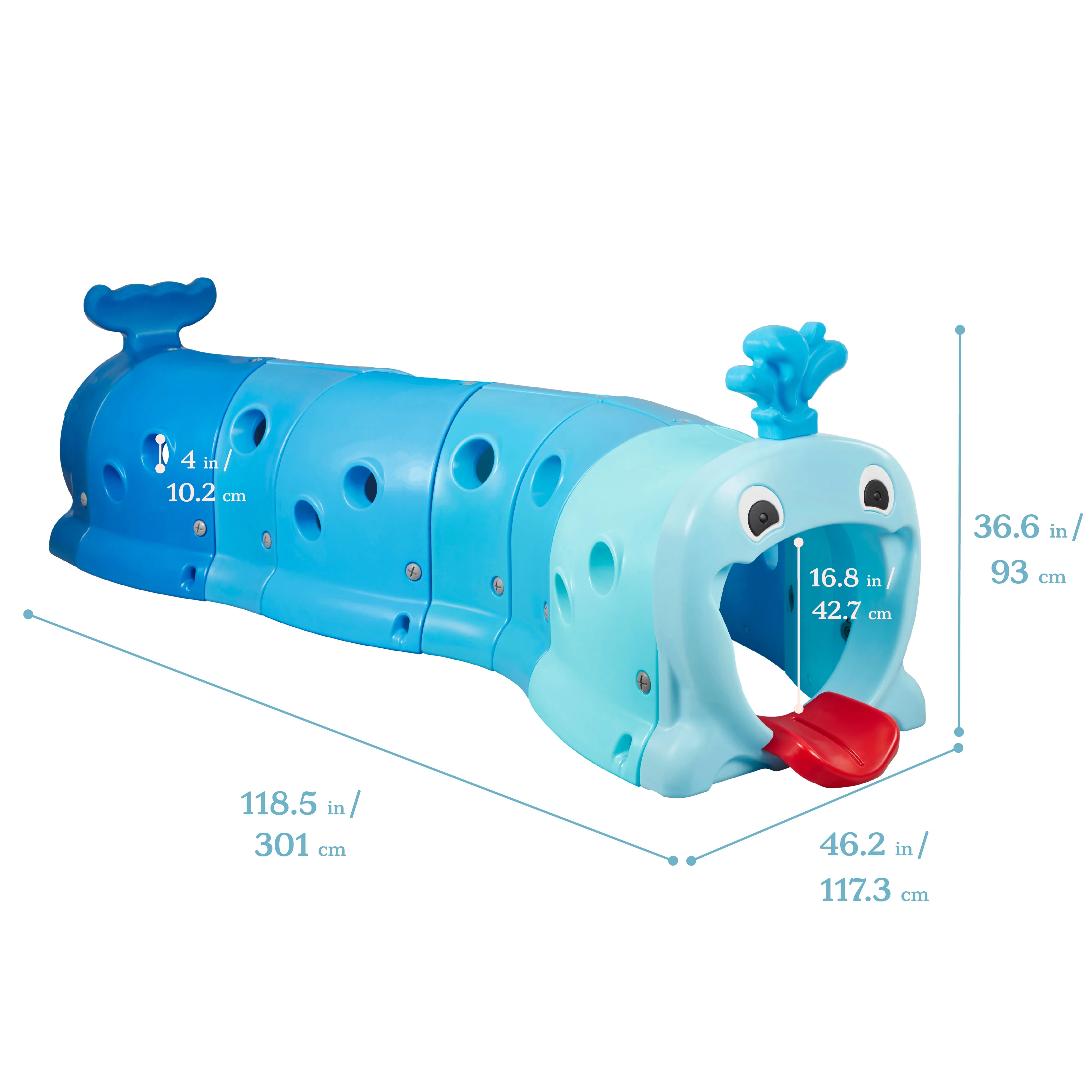 ECR4Kids Willow Climb-N-Crawl Whale, Mega