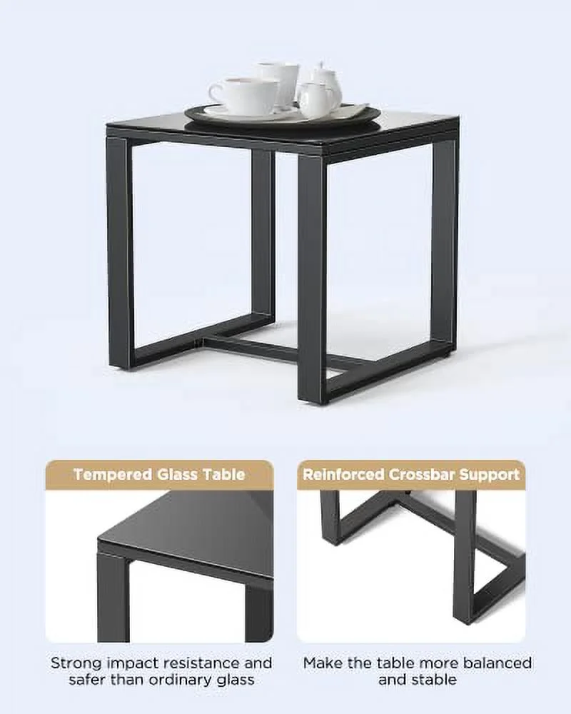 Qsun 3 Pieces Patio Furniture Set Rocking Bistro Set Outdoor Rattan Conversation with Coffee Table for Garden Balcony Backyard Poolside (Grey Cushion)