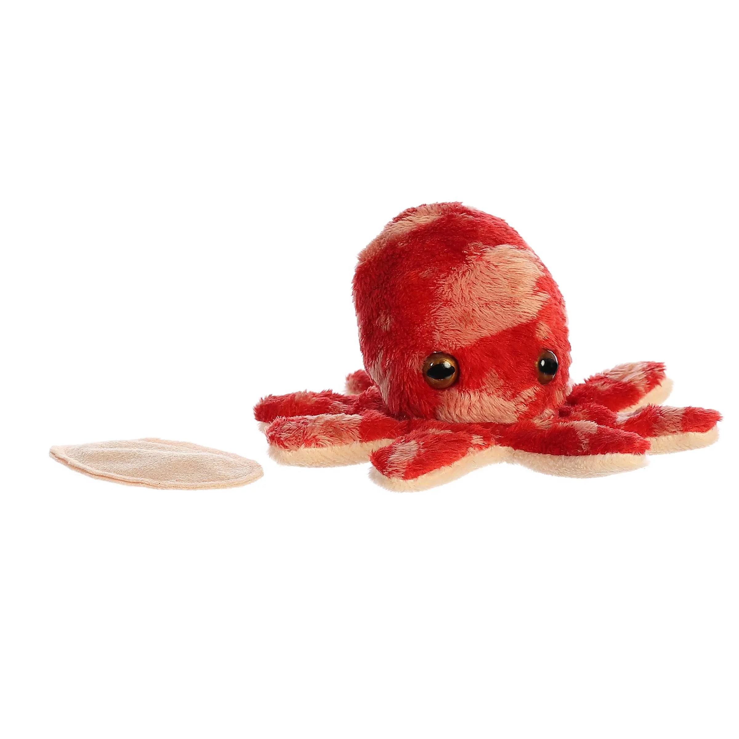 Aurora 33407 5 in. Adorable Shoulderkins Alex Octopus On-The-Go Fun Interactive Play Stuffed Animal Toy, Red