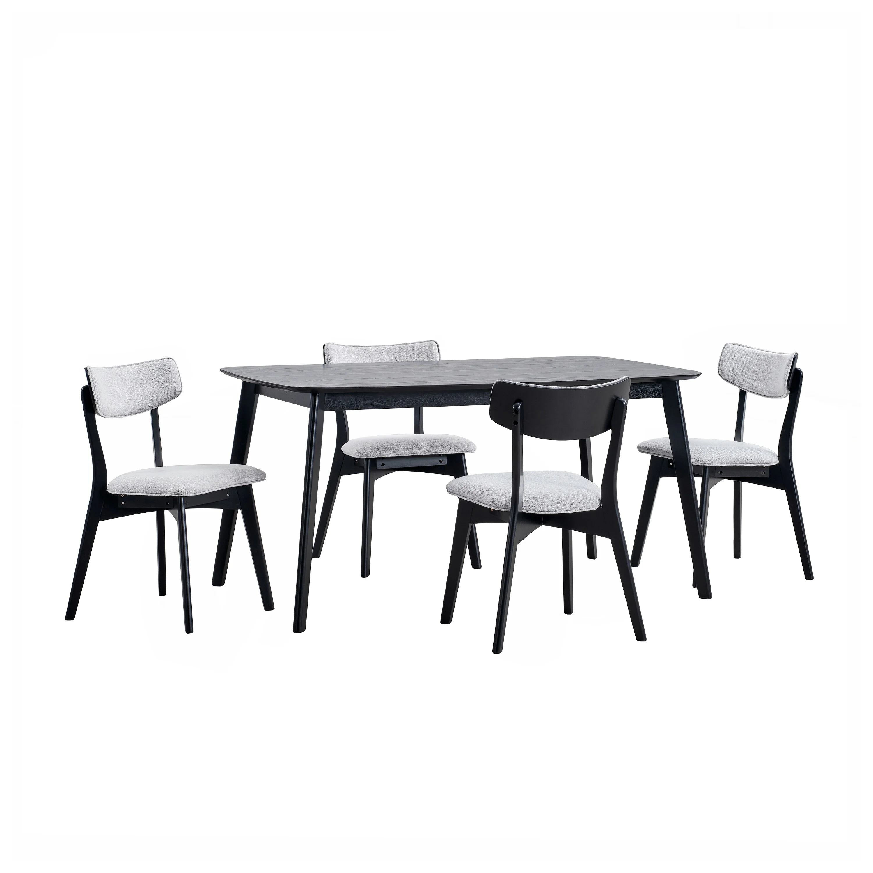 Christopher Knight Home Alma Upholstered 5 Piece Dining Set by  Black + Light Gray