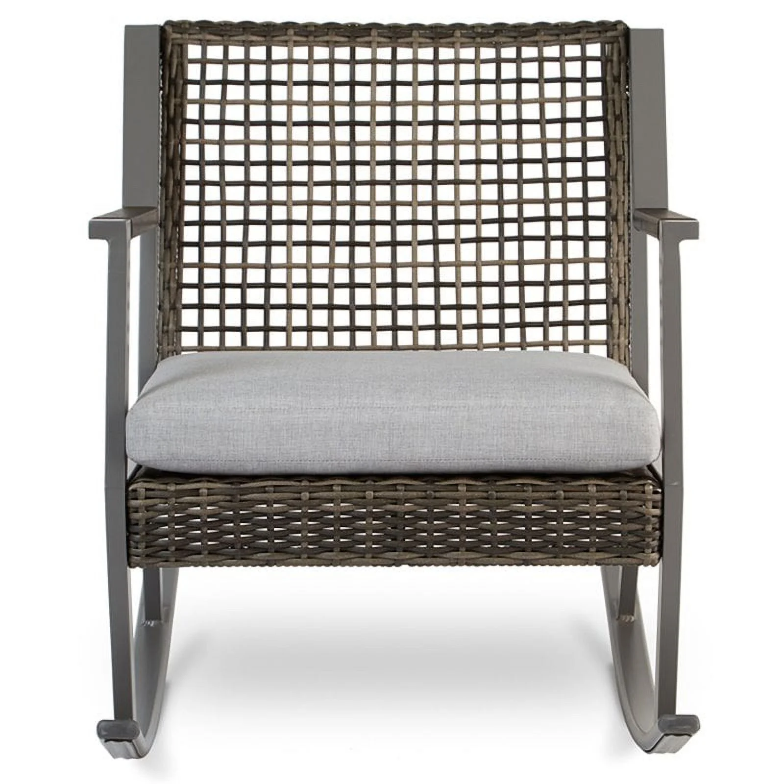 Home Square Aluminum Frame Patio Rocker Chair in Gray Finish - Set of 4