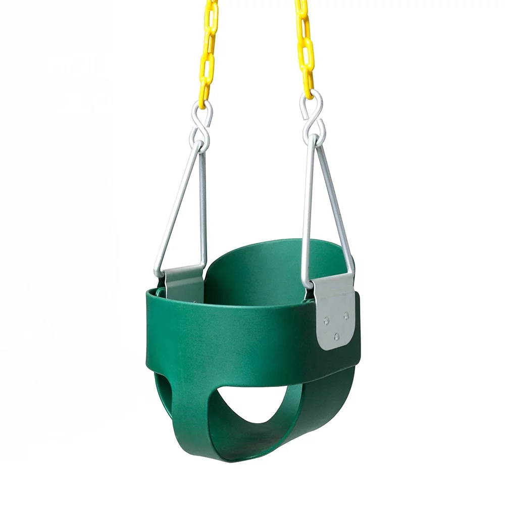 Winado Toddler Swing High Back Bucket Seat with Coated Chains Swing Set Accessories,Green