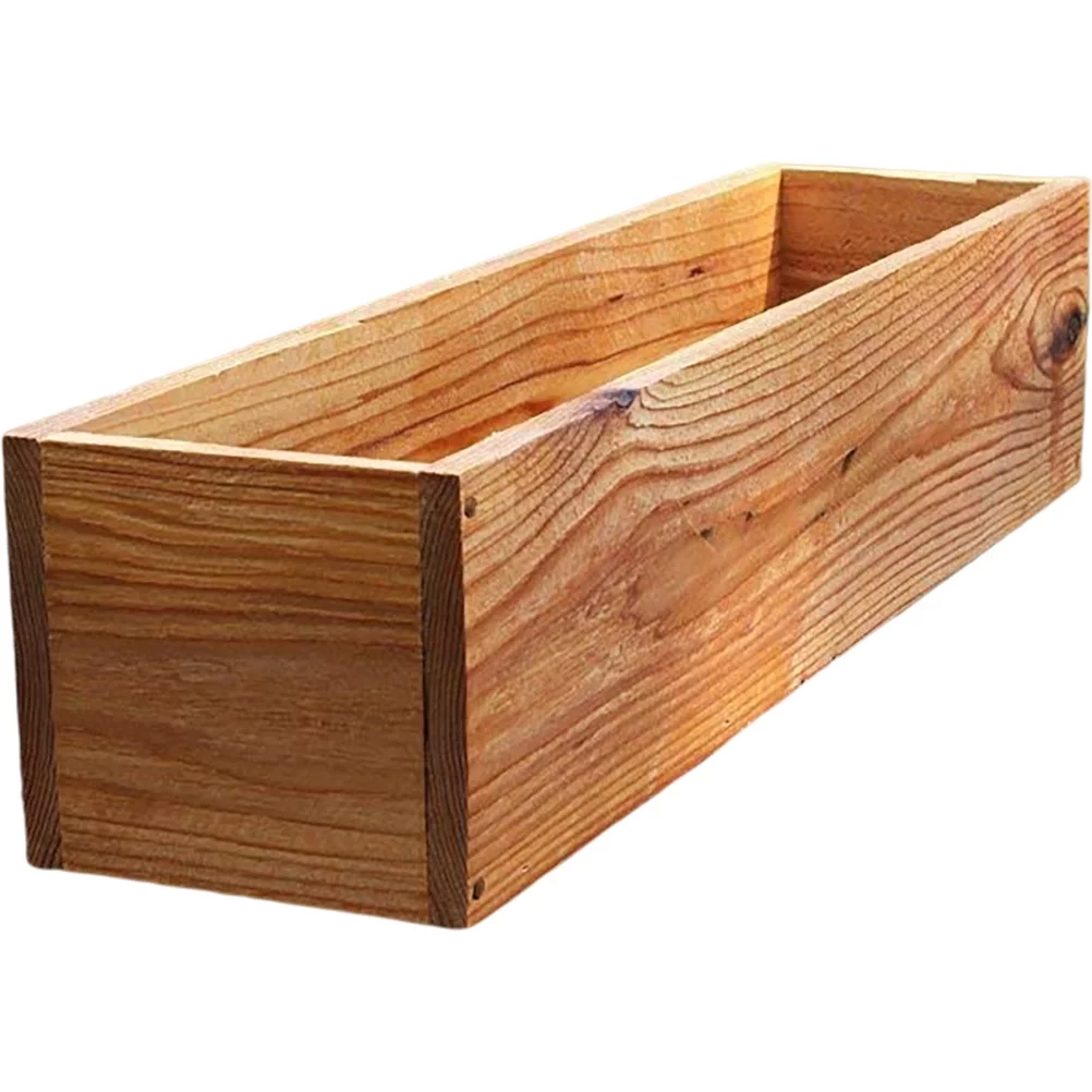 Gongxipen Wooden Flower Planter Rustic Wood Flower Pot Gardening Succulent Pot Wood Planter Box