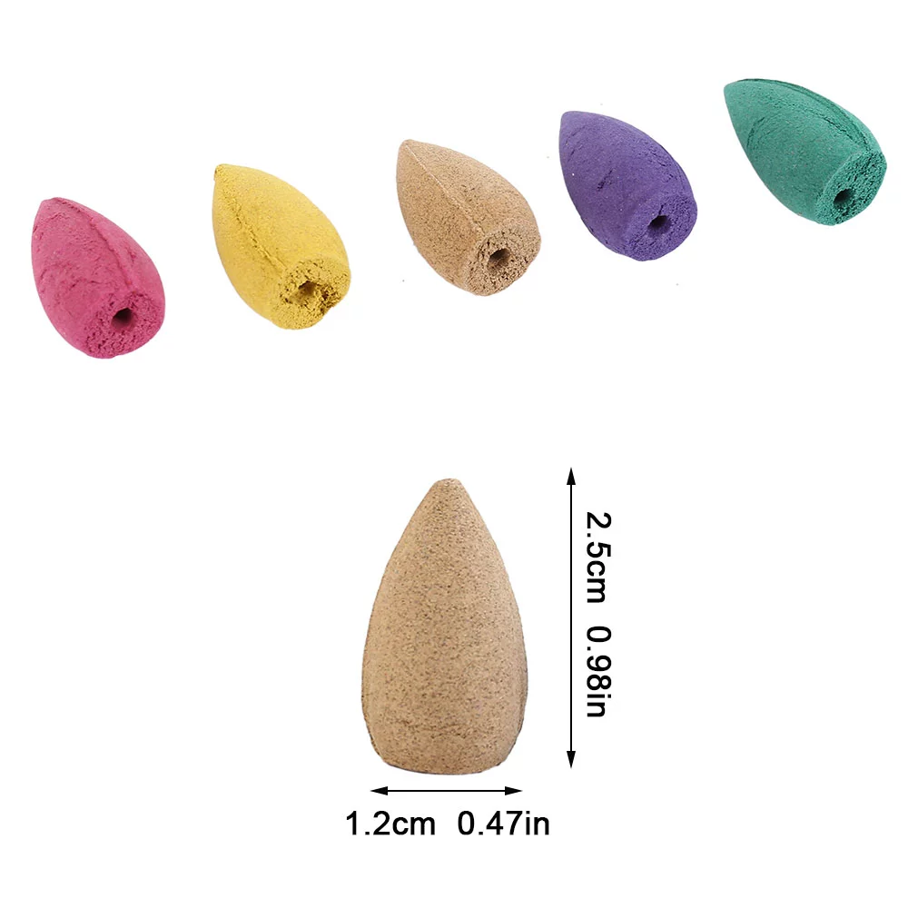 EUWBSSR 50 Pcs Backflow Incense Cones 5 Mixed Natural Scents Sandalwood Rose Lily Tulips Rosemary Lavender