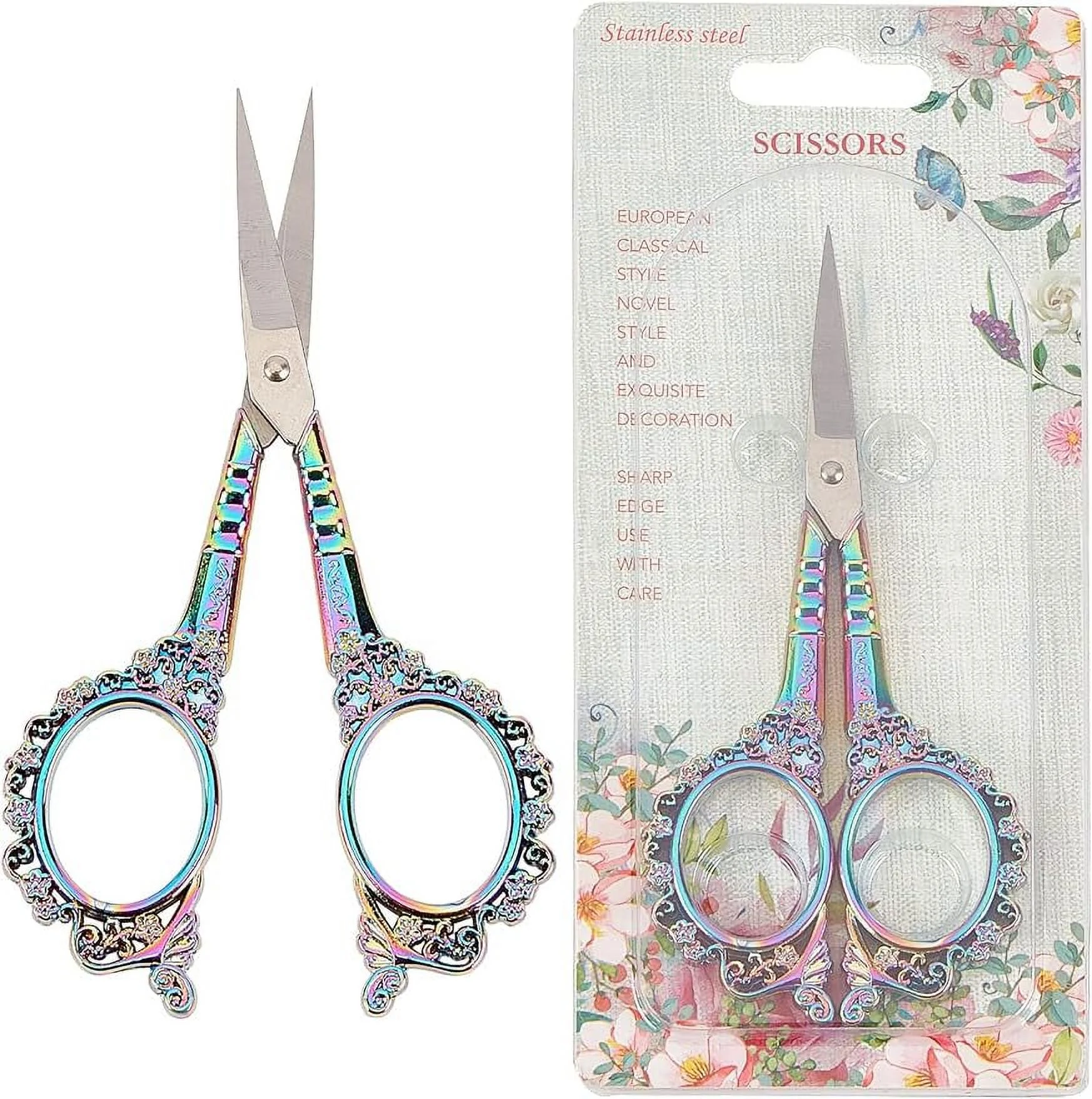 Vintage European Style Plum Blossom Scissor Sewing Scissors for Fabric Paper Cutting
