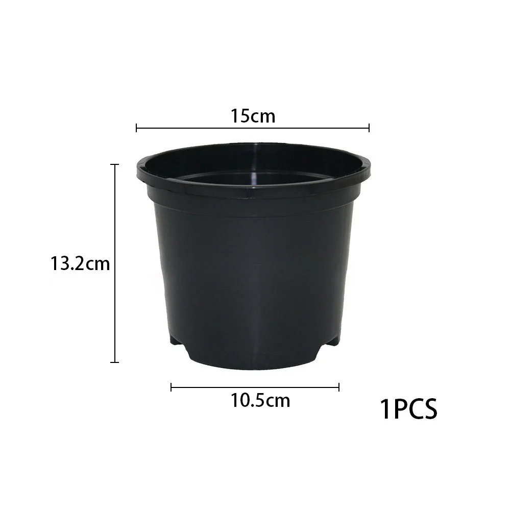 cute Plastic Plant Pots Strong Plastic Black Flower Pot High Quality