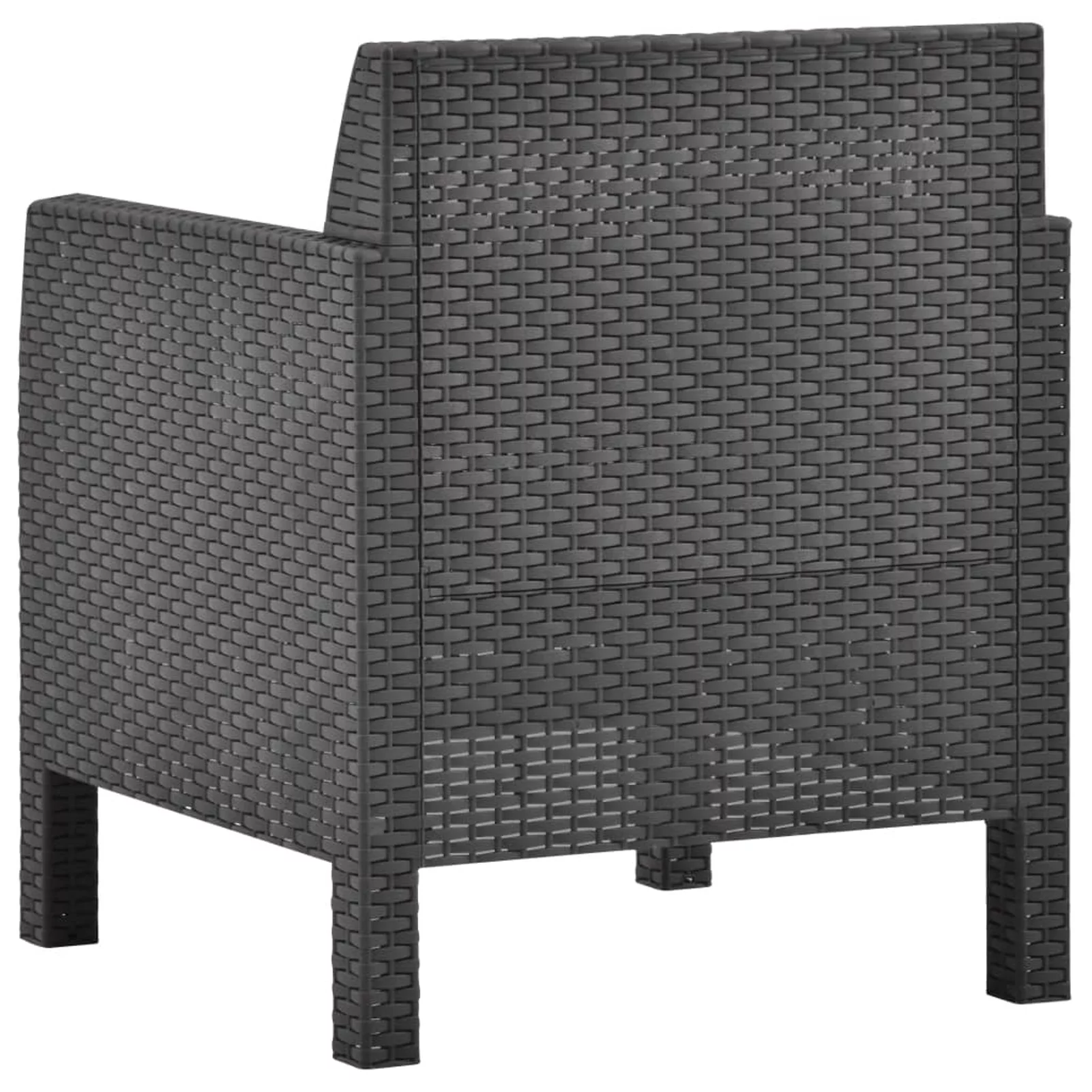Tomshoo Patio Chair with Cushion Rattan Anthracite