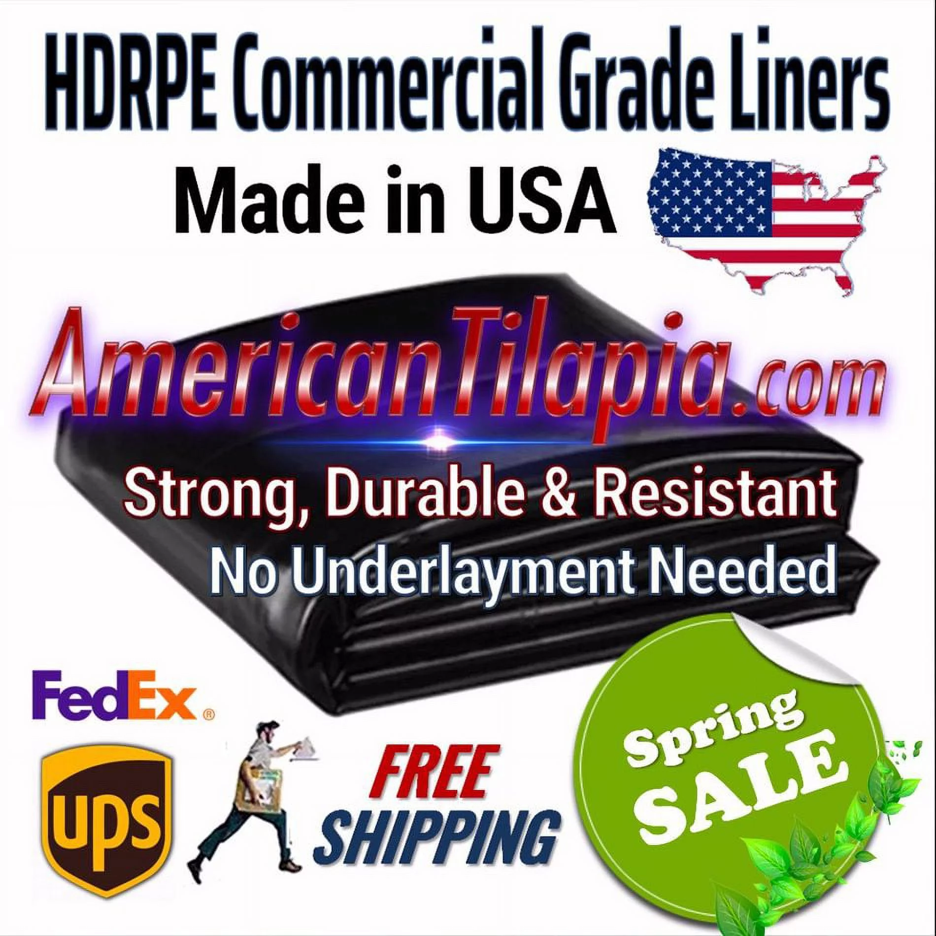 35x35 Pond liner ,durable,resistent,Free Shipping, Spring Sale!Lifetime warranty