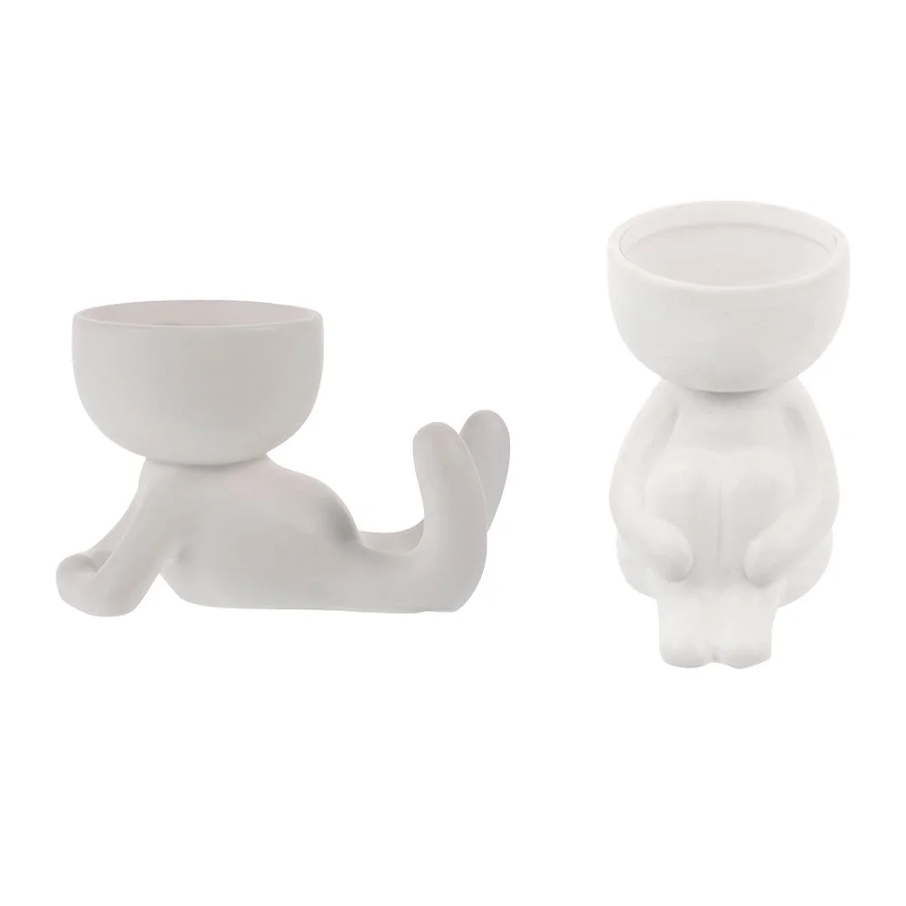 Guichaokj Ceramic Flowerpot Creative Human Shape Garden Succulent Flower Pot Home Decor