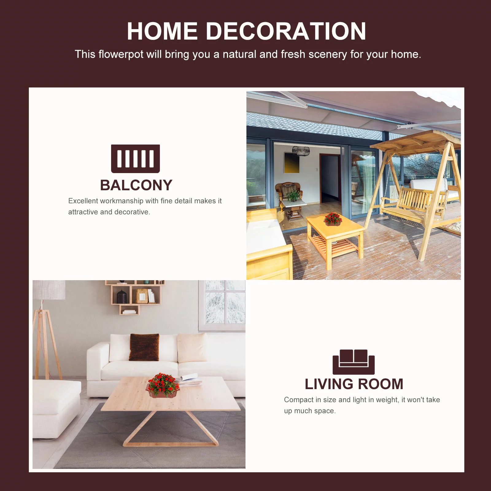 5pcs  Plastic Plant Small Flower Pot Plants Landscape Pots Garden Planter