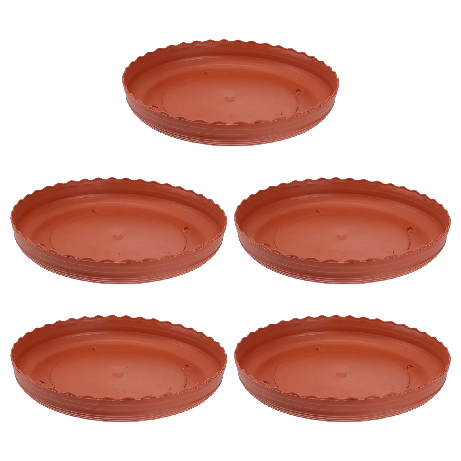 Gongxipen 5pcs Movable Plant Pot Tray Round Resin Flowerpot Cork Base Drip Tray Garden Balcony Tool for Succulent Flower Pot (2 or 3 Gallons, Chocolate Color)