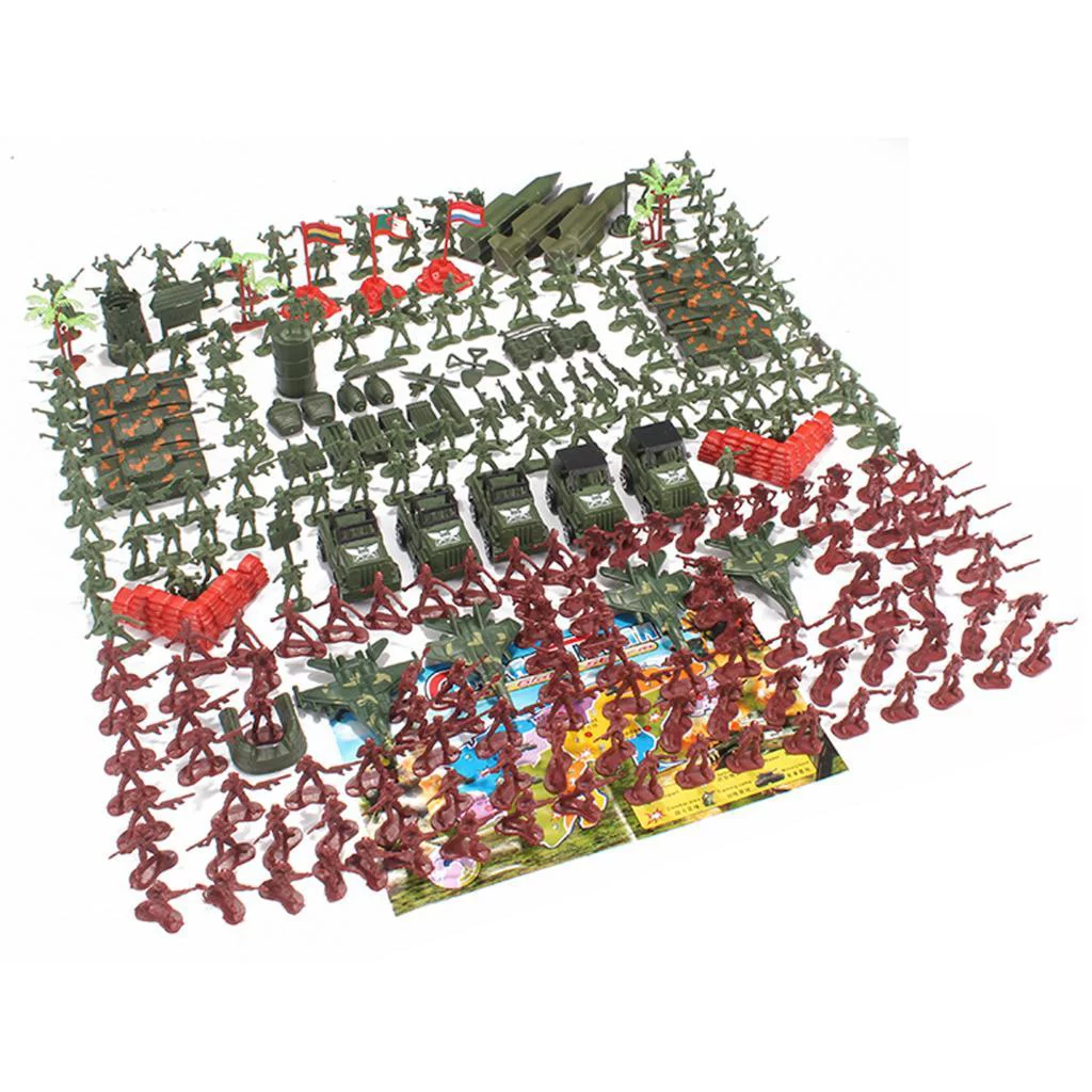 307 Pcs 4.5cm Toy Soldier Playset Men Action Figure Scene Model