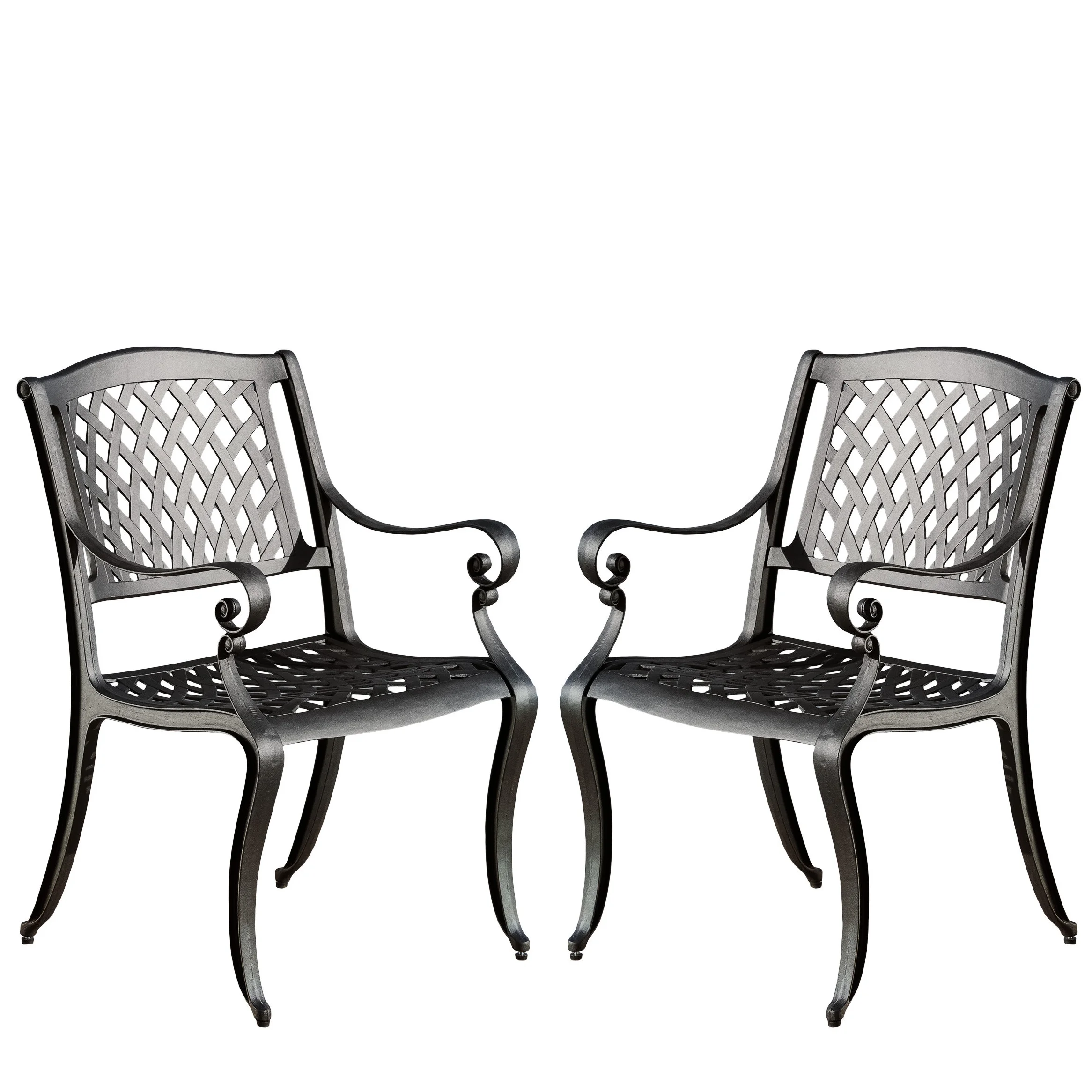 22 in,Grid Chair,These Durable, High-quality Chairs Are Made of Cast Aluminum with Mesh Backrests and Seat Rest,Provides A Sturdy, Weather-resistant Frame,backyard,courtyard,deck Space