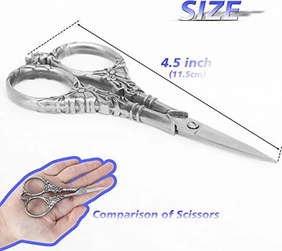 NAMZI Embroidery Sewing Scissors Stainless Steel for Cross Stitch Cutting Threading Needlework Handcraft Craft Art Work DIY Tool