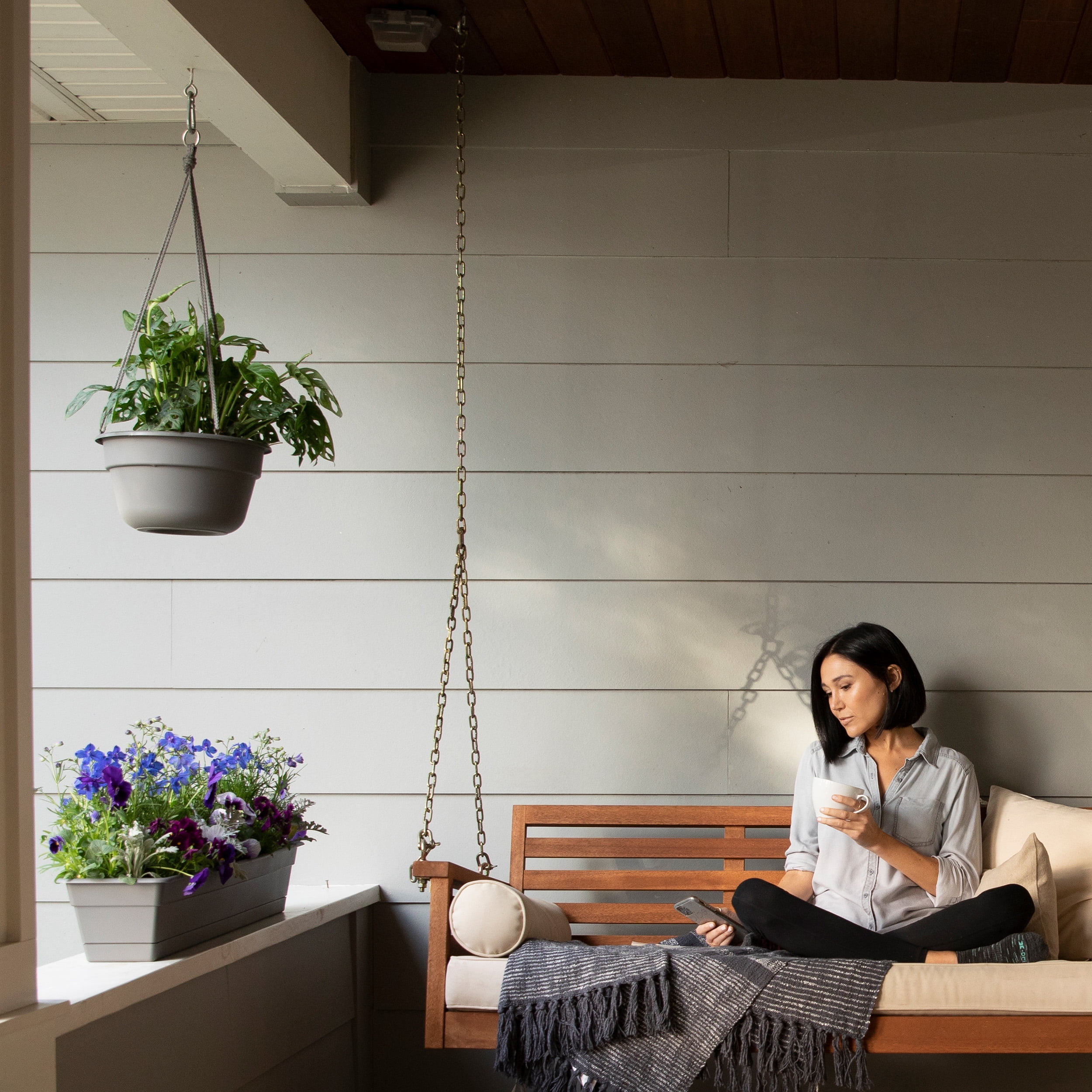 Bloem Dura Cotta Self Watering Hanging Basket Planter 12