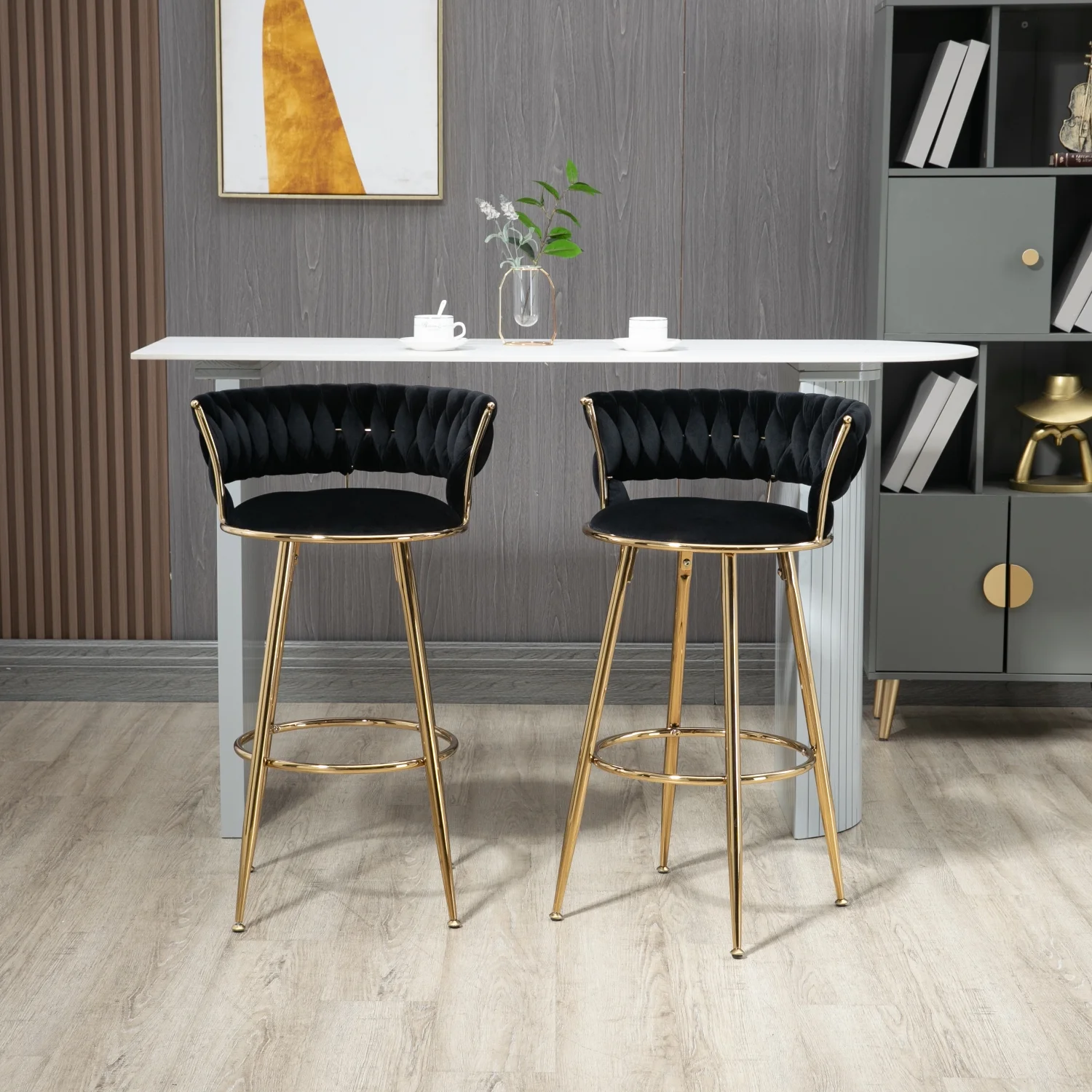 Comfortable and Stylish COOLMORE Counter Height Bar Stools with Back and Footrest for Kitchen Island  Set of 2 Modern Bar Chairs  Ergonomic Design for Home Bar  Dining Room or Patio Use -