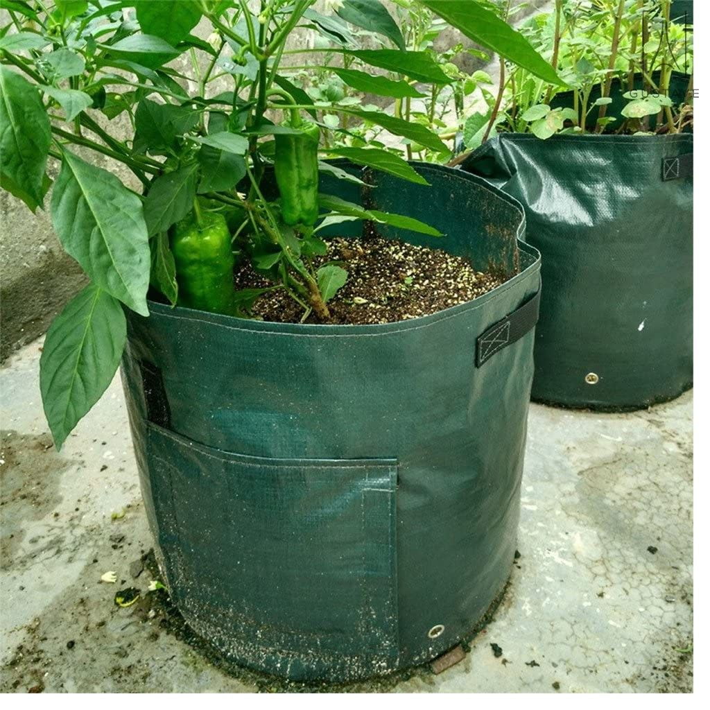 Gustave 4 Pack Grow Bags Fabric Pots Root Pouch with Handles Flower Vegetable Planting Container Breathable 10 Gallon PE Planter Bags