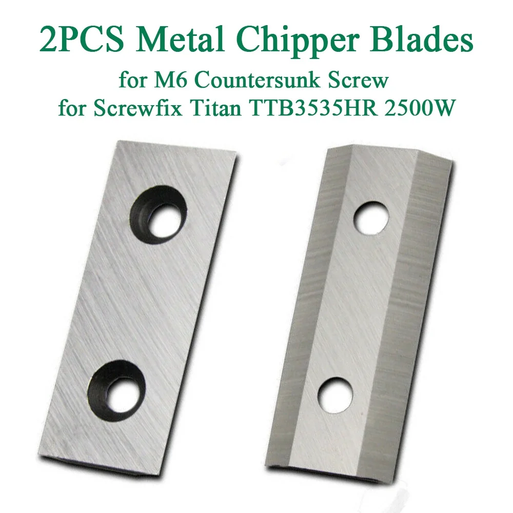 ALLTIMES 2PCS Garden Shredder Chipper Blades Cutter for Screwfix Titan TTB3535HR 2500W for M6 Countersunk Screw Cut Blades Tools Accessories