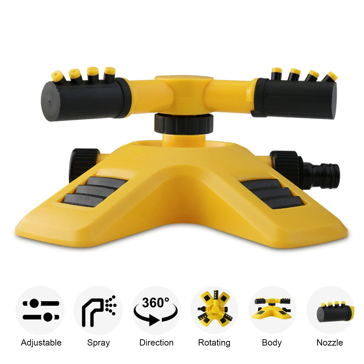 360° Auto Irrigation System Rotating Lawn Sprinkler for Garden Patio Spray Grass