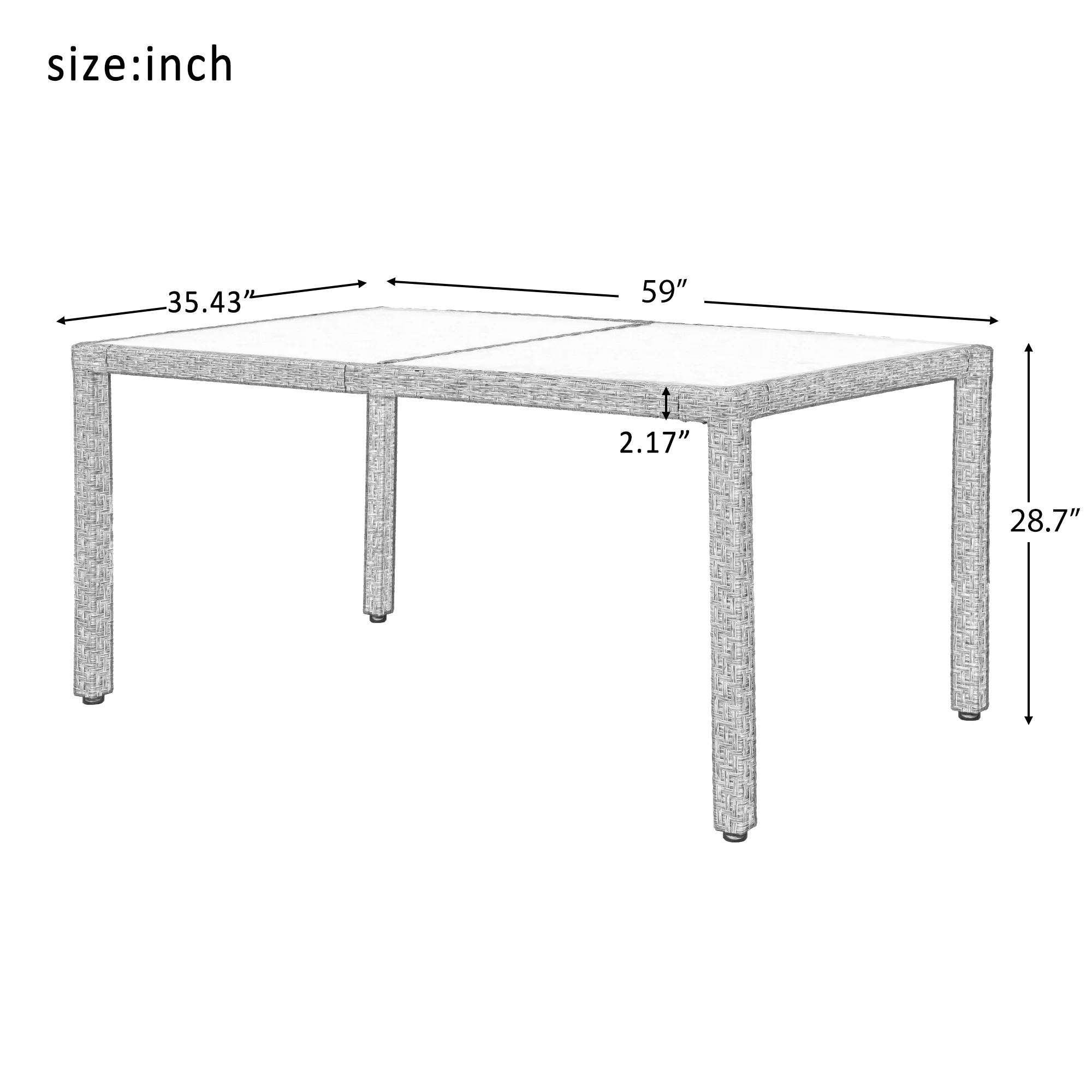 Nestfair 7-Piece Patio Dining Set Wicker Furniture Seating with Beige Cushions