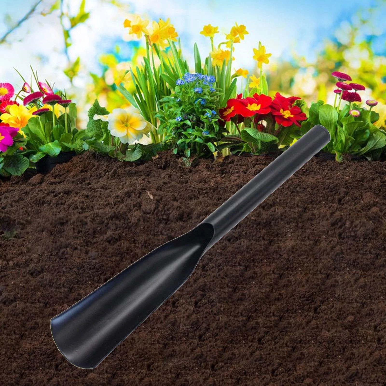 Gardening Shovel,Gardening Tools Garden Shovel Manganese Steel,Gardening Hand Tools Garden Small Point Shovel,Anti Skid Handle Non Slip Small Flat Shovel Wood,Ergonomic Handle Weeding Digging B