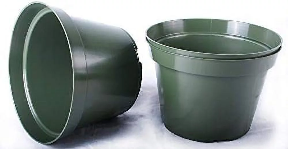 12 New 10 Inch Standard Plastic Nursery Pots ~ Pots are 10 Inch Round at Top and 7.3 Inch Deep.