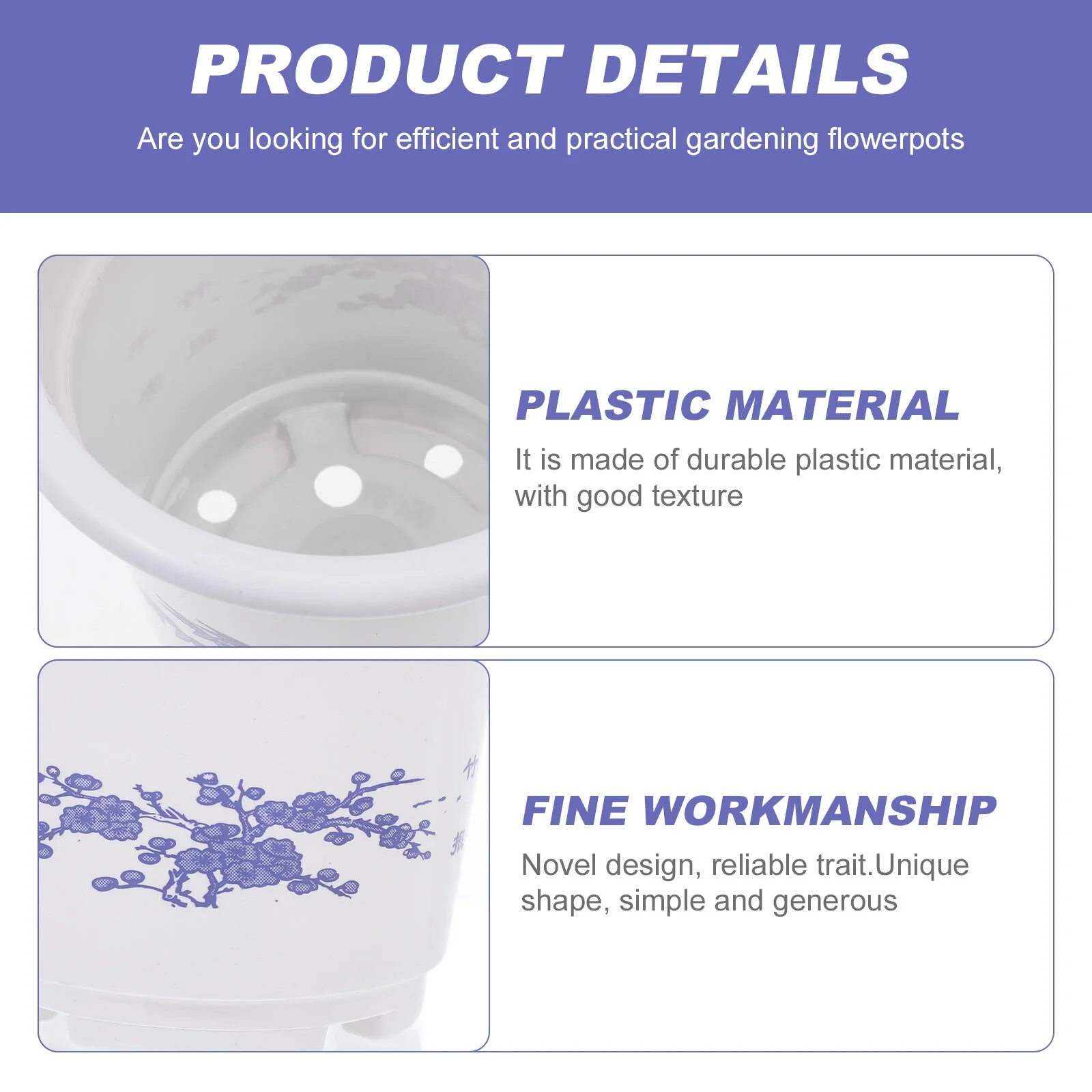 20 Pcs Oval Flower Pot Home Planting Plastic Flowerpot Potted Plants Household Balcony Small Succulent