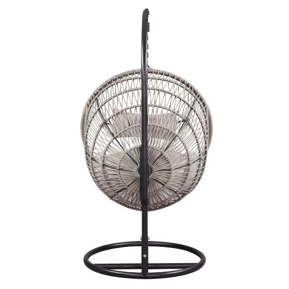 Buumin ACME Vinnie Patio Swing Chair with Stand, Fabric & Rope (1Set/3Ctn) 45088