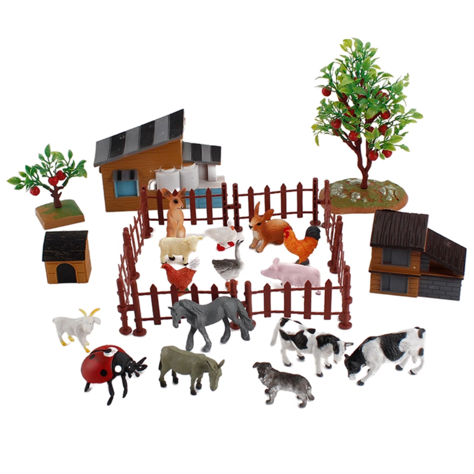 Farm Animal Figures TOY Realistic Farm Figurines Playset for Easter Kids