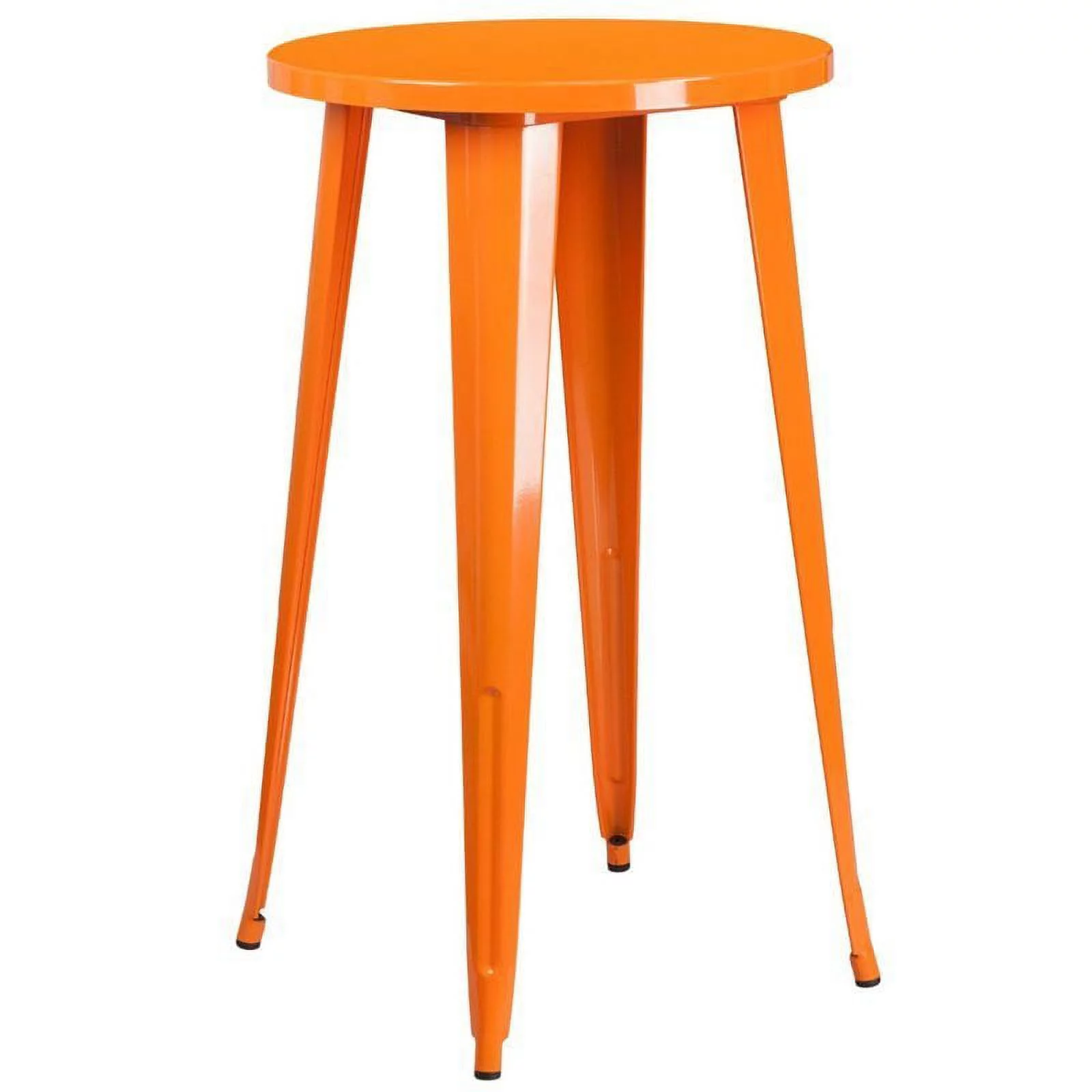 Bowery Hill Metal Patio Bistro Table in Orange