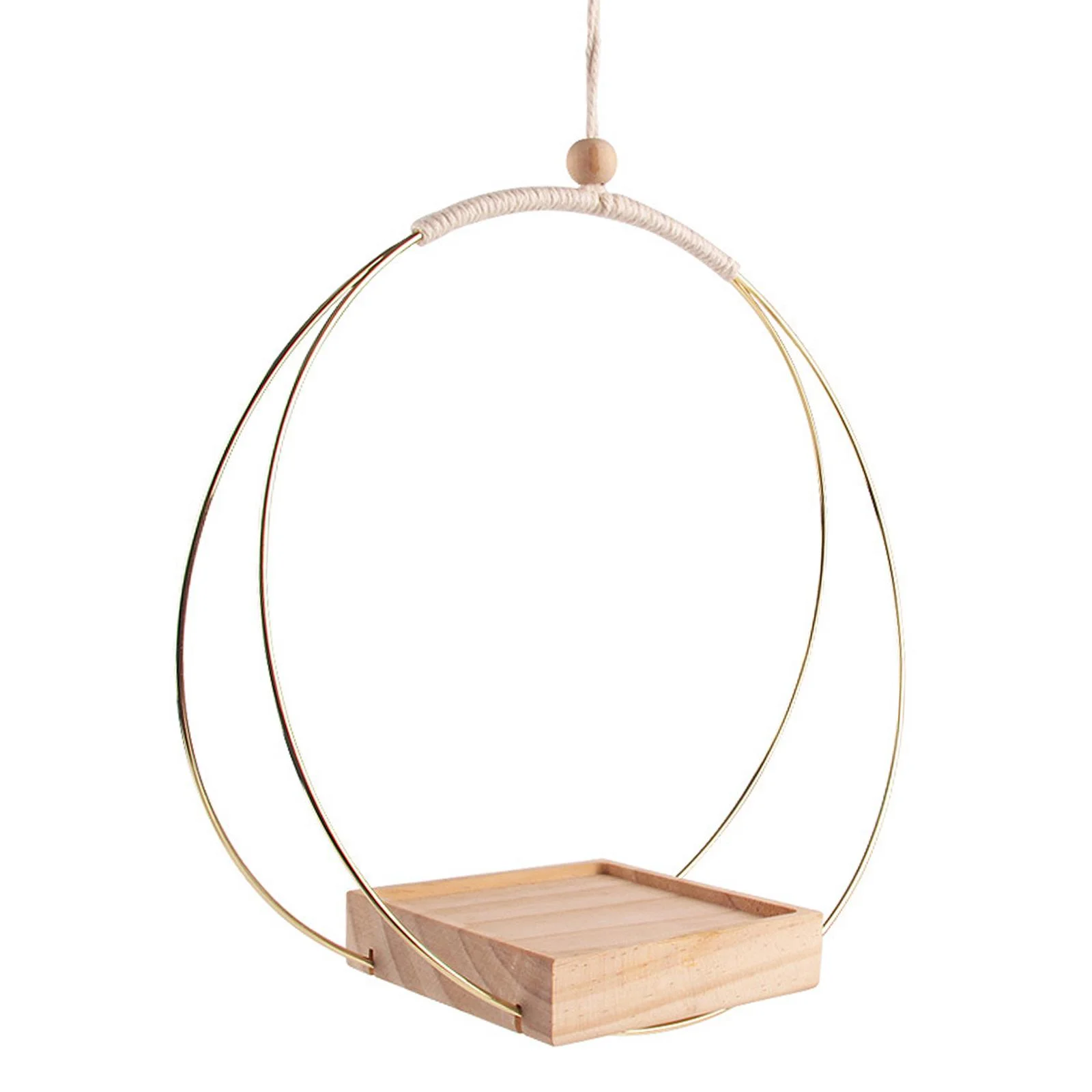 Colaxi Hanging Plant Holder Flower Pot Rack Decorative Wood Base Plant Hanger Plant Stand for Patio Corner Balcony,Home Decor,Indoor B