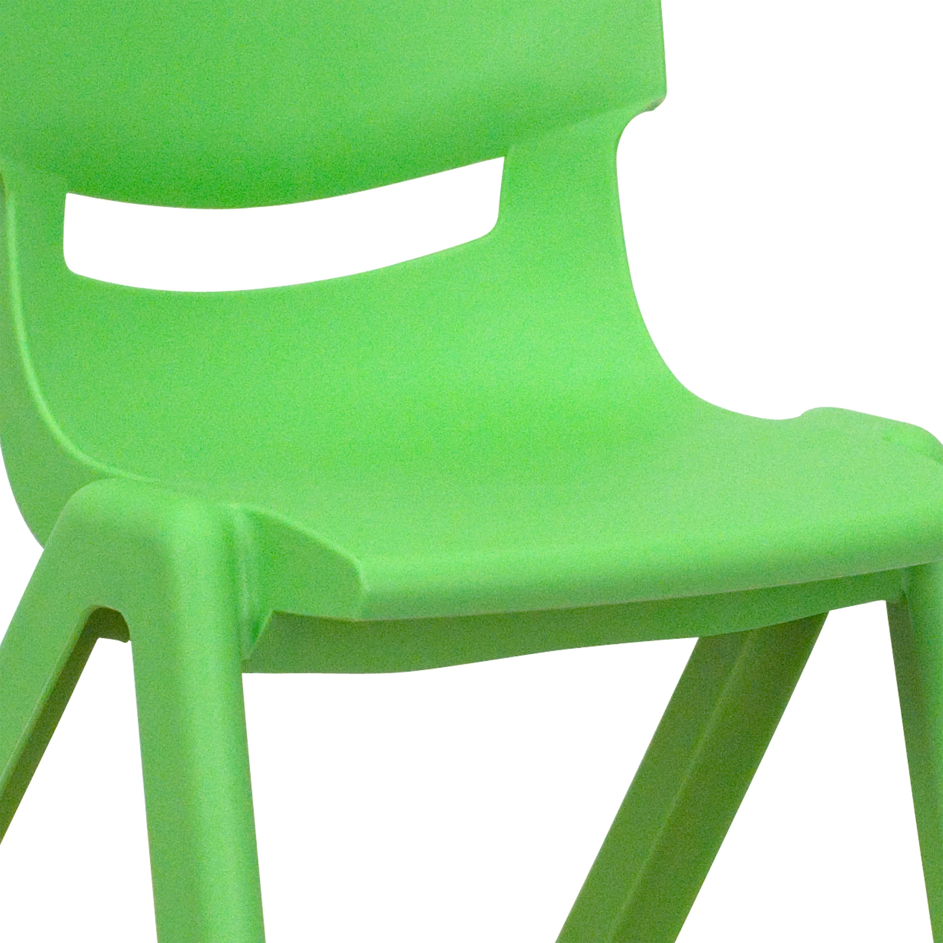Emma + Oliver 4 Pack Green Plastic Stack School Chair with 12